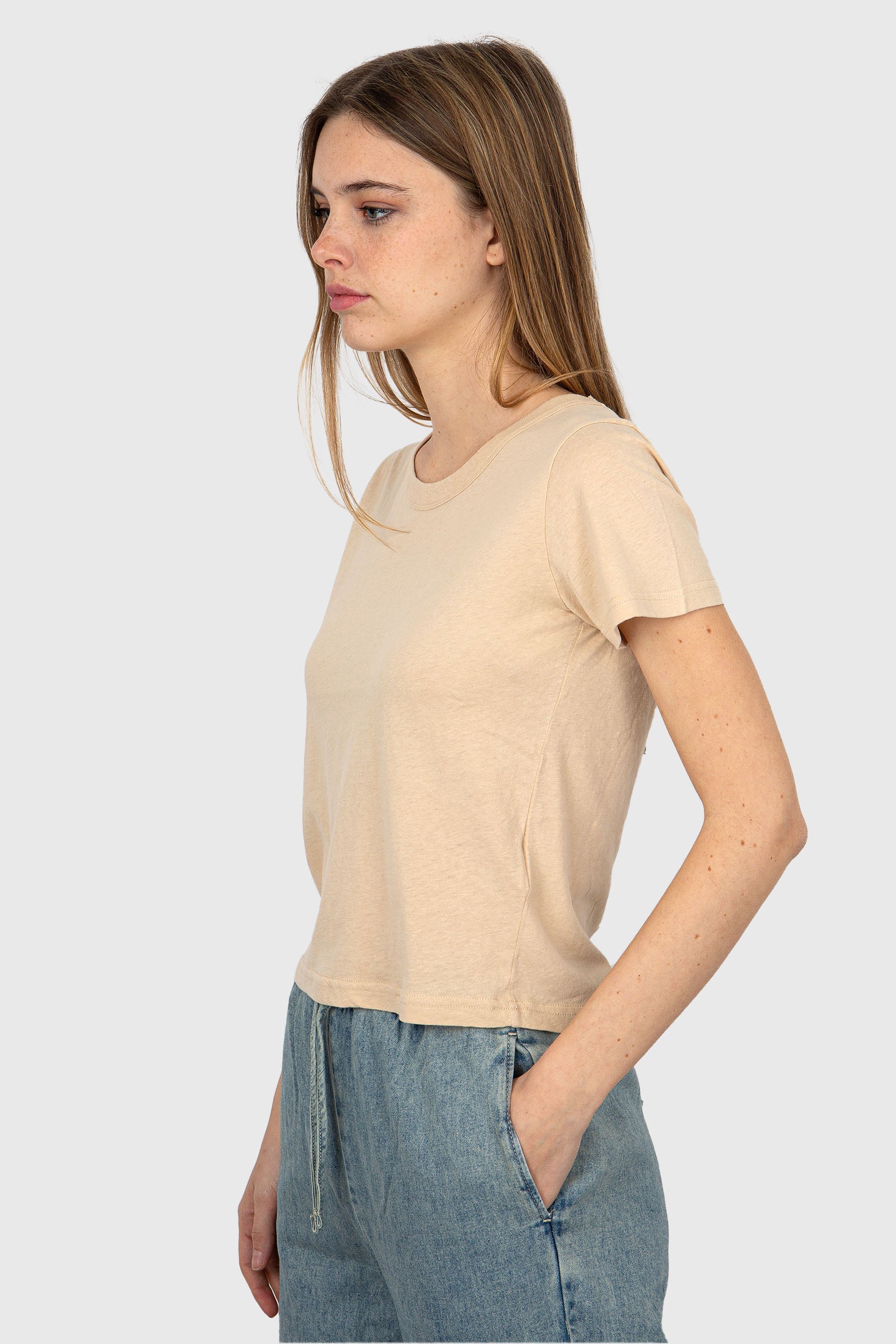 American Vintage T-Shirt Gamipy Cotton Beige - 3