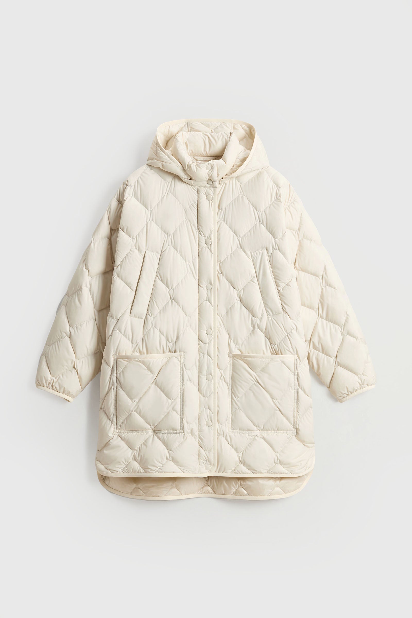 Woolrich Giacca A Mantella Heritage Con Cappuccio Removibile Crema Donna - 5