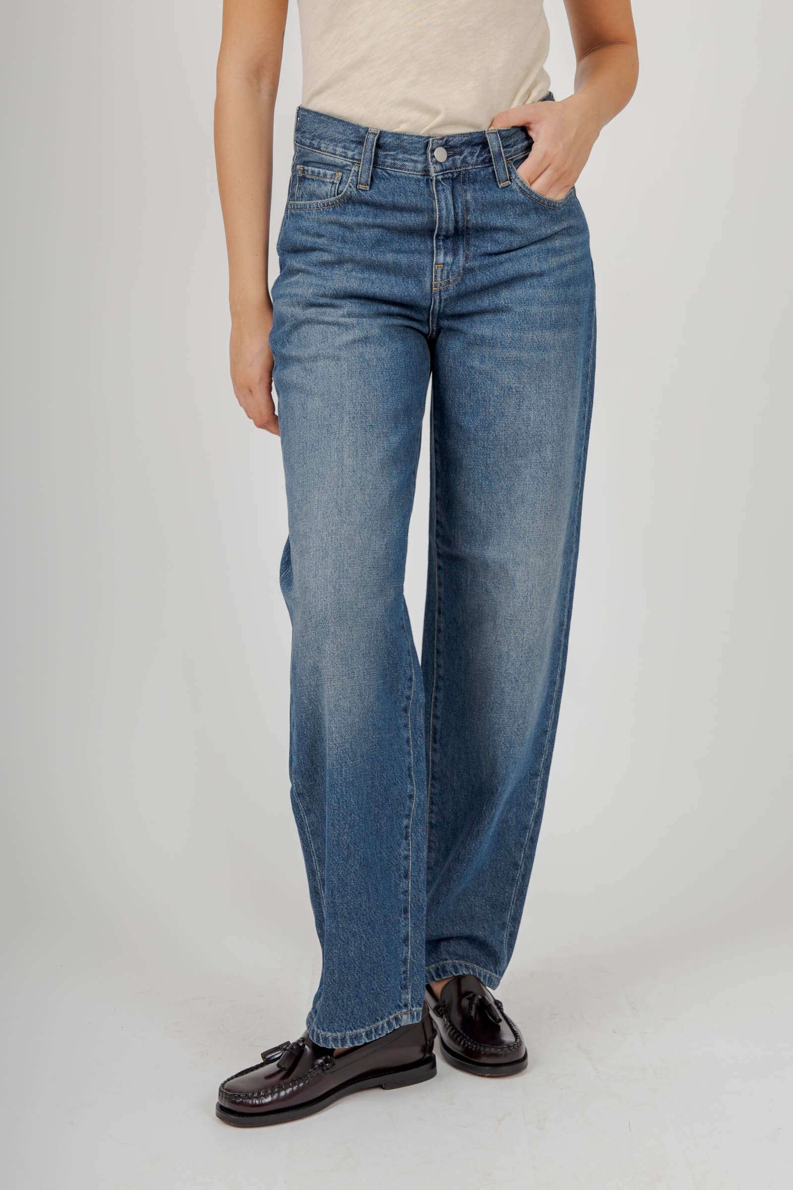 Carhartt Wip W' Arin Pant Blu Medio Donna - 1