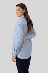Department Five Camicia Over Hangar In Popeline Blu Donna department five