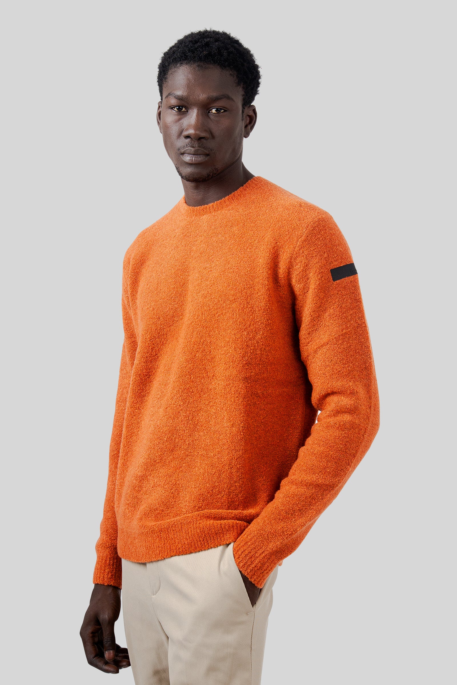 Rrd Bouclè Round Knit Arancio Uomo - 2