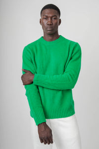 Aspesi Maglia Girocollo In Lana Shetland Verde Smeraldo Uomo aspesi