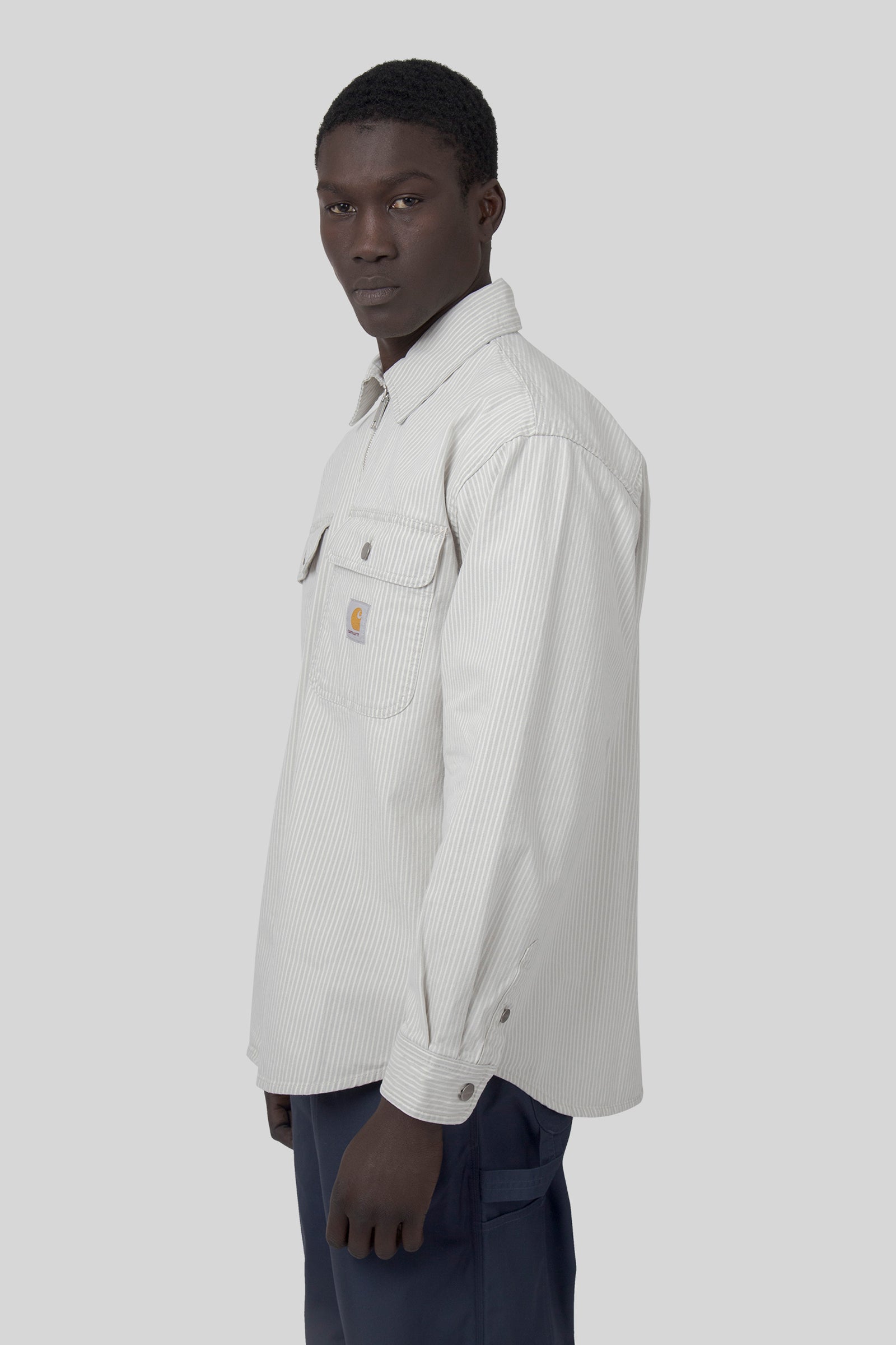 Carhartt Wip Mercer Shirt Jac Bianco/grigio Uomo - 3