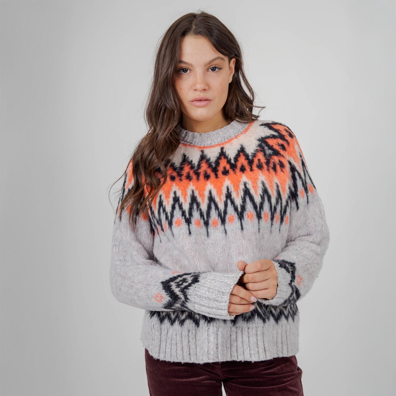 Roberto Collina Maglia Girocollo Jacquard Rosa Donna - 7