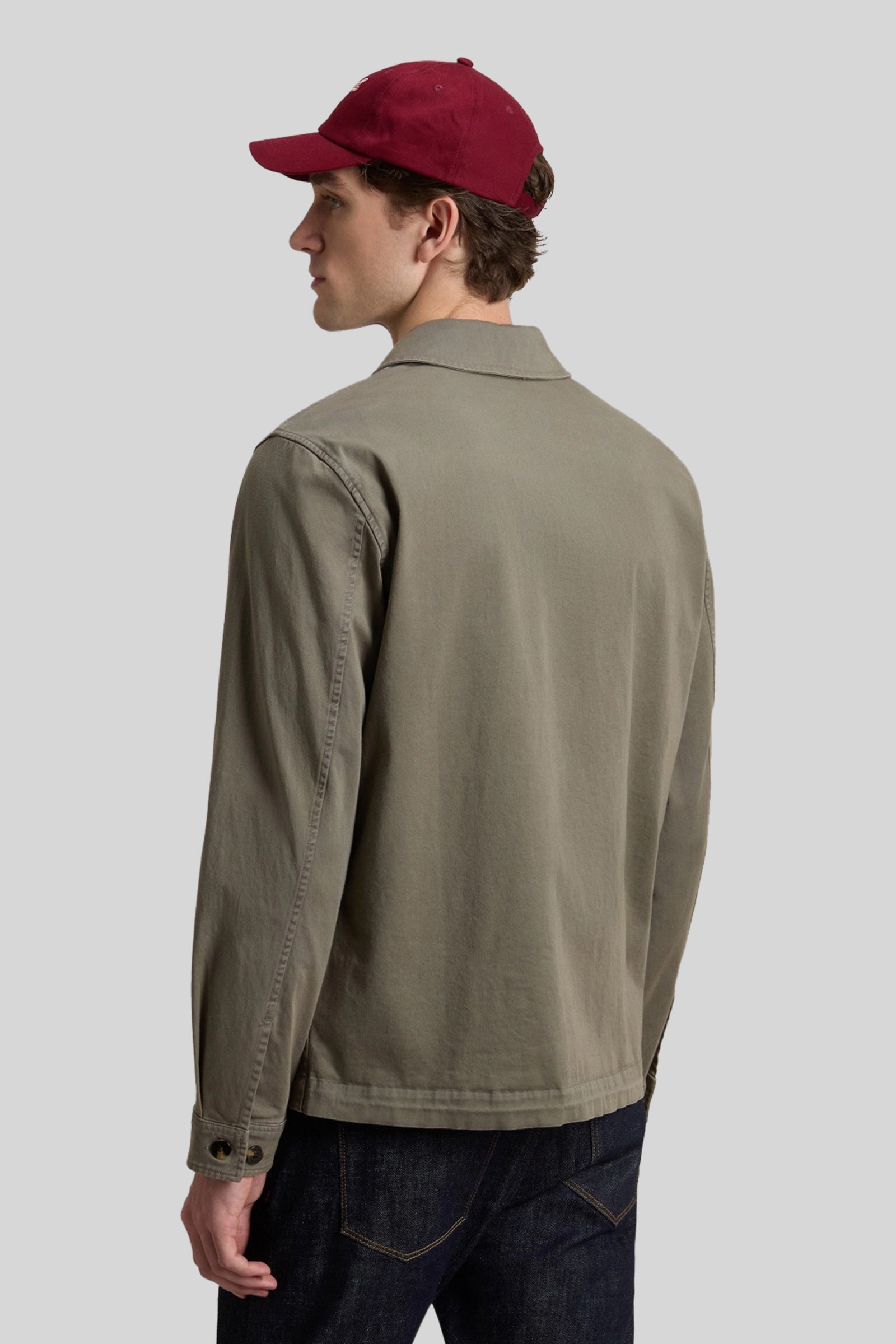 Woolrich Overshirt Chore Tinta In Capo In Twill Di Cotone Verde Militare Uomo - 3