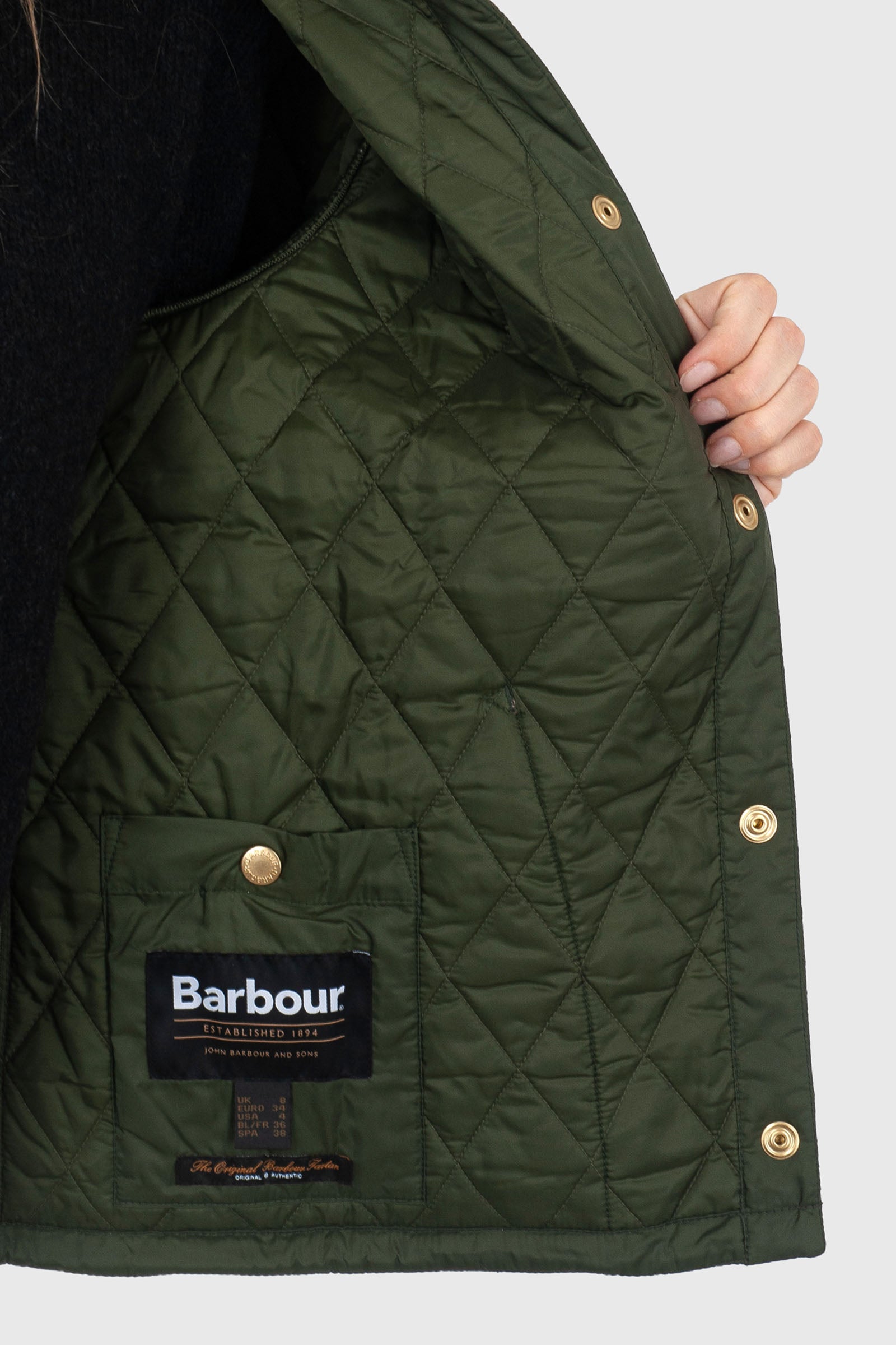 Barbour 30th Anniverasry Cropped Liddesdale Quilted Verde Oliva Donna - 7