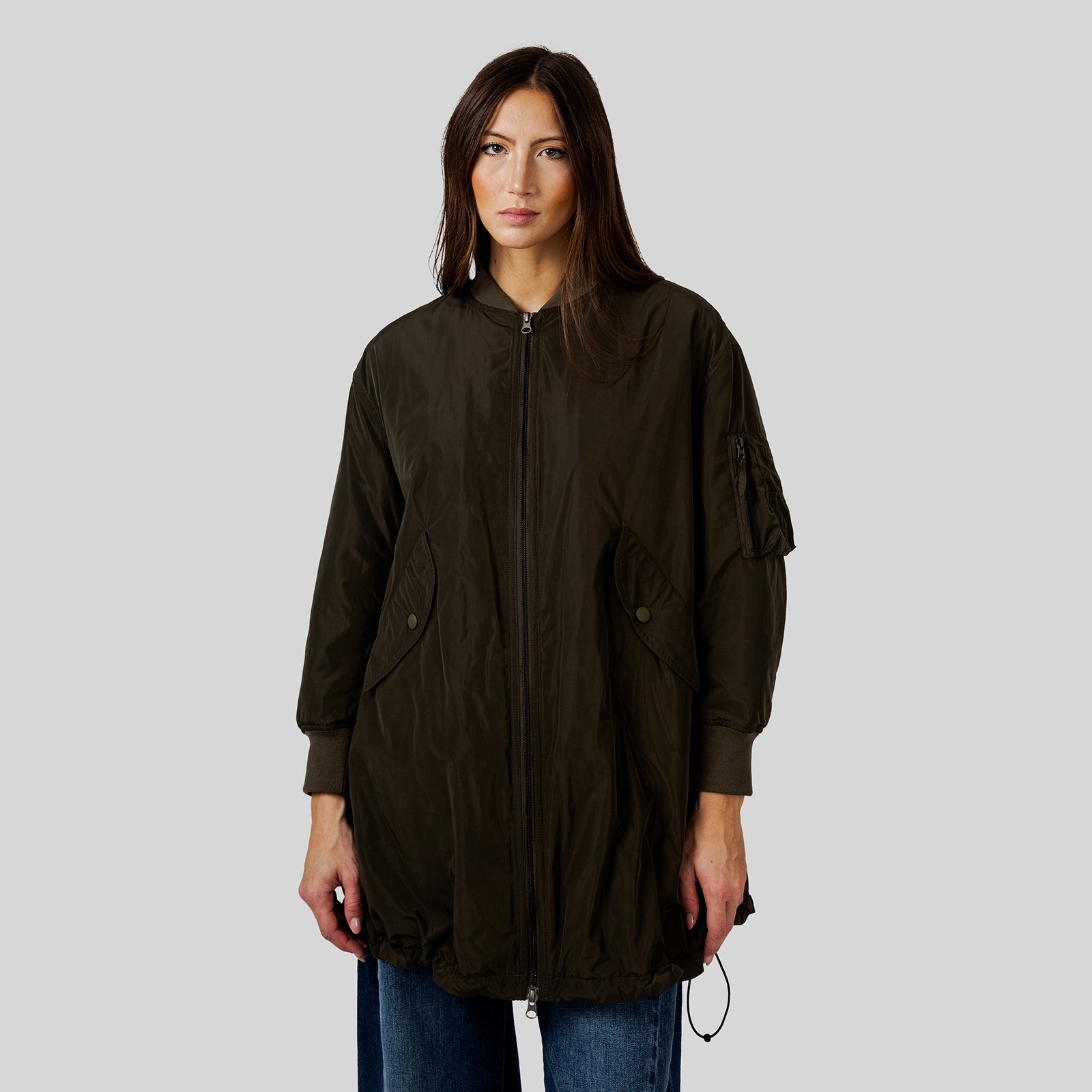 Aspesi Bomber In Tessuto Tecnico Con Ovatta Thermore® Verde Militare Donna - 10