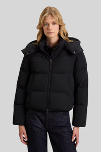 Woolrich Piumino Madison In Nylon Elasticizzato Con Cappuccio Rimovibile Nero Donna woolrich