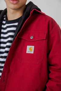 Carhartt Wip Selby Shirt Jac Rosso Uomo carhartt wip