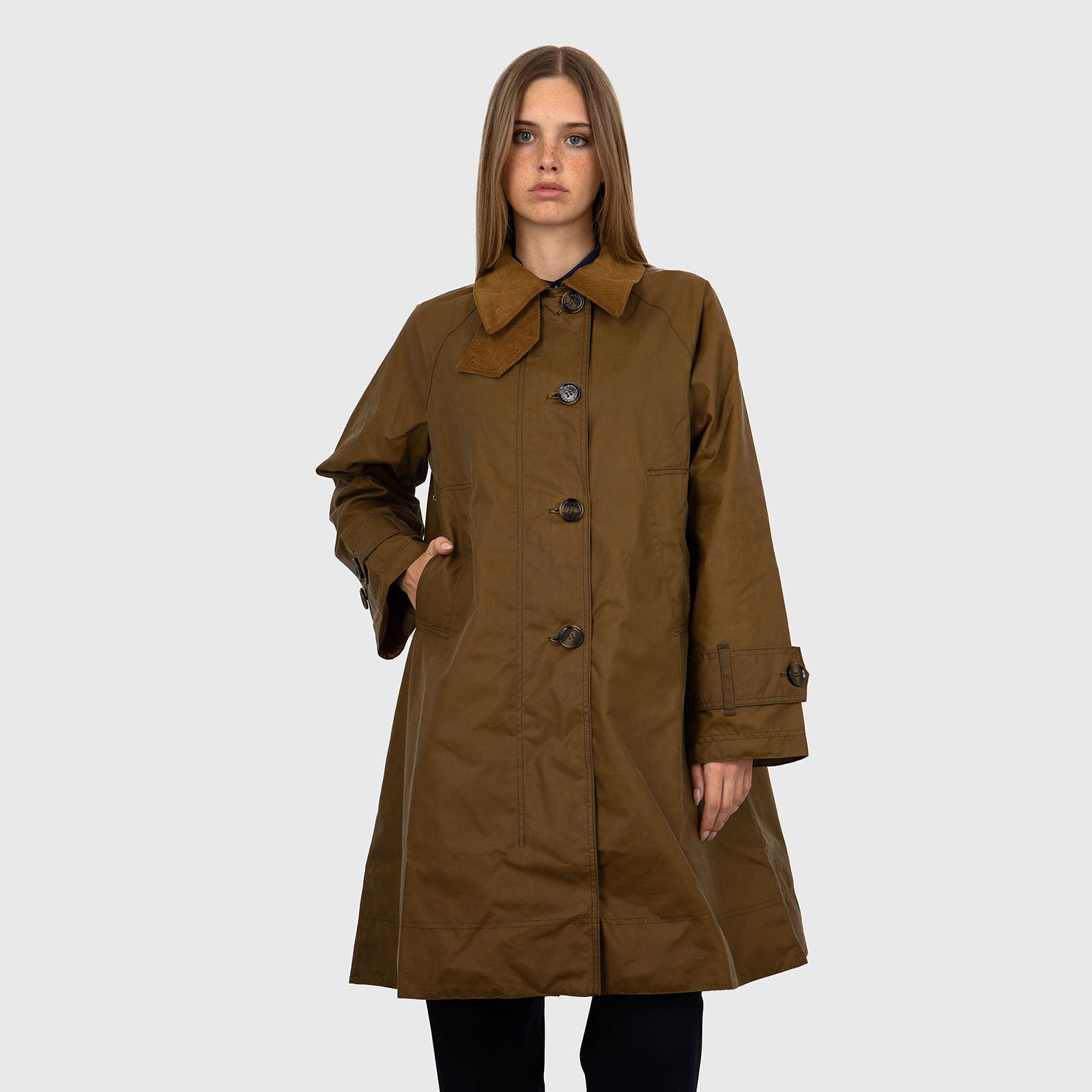 Barbour Giaccone Hartwick Wax Tabacco Donna - 10