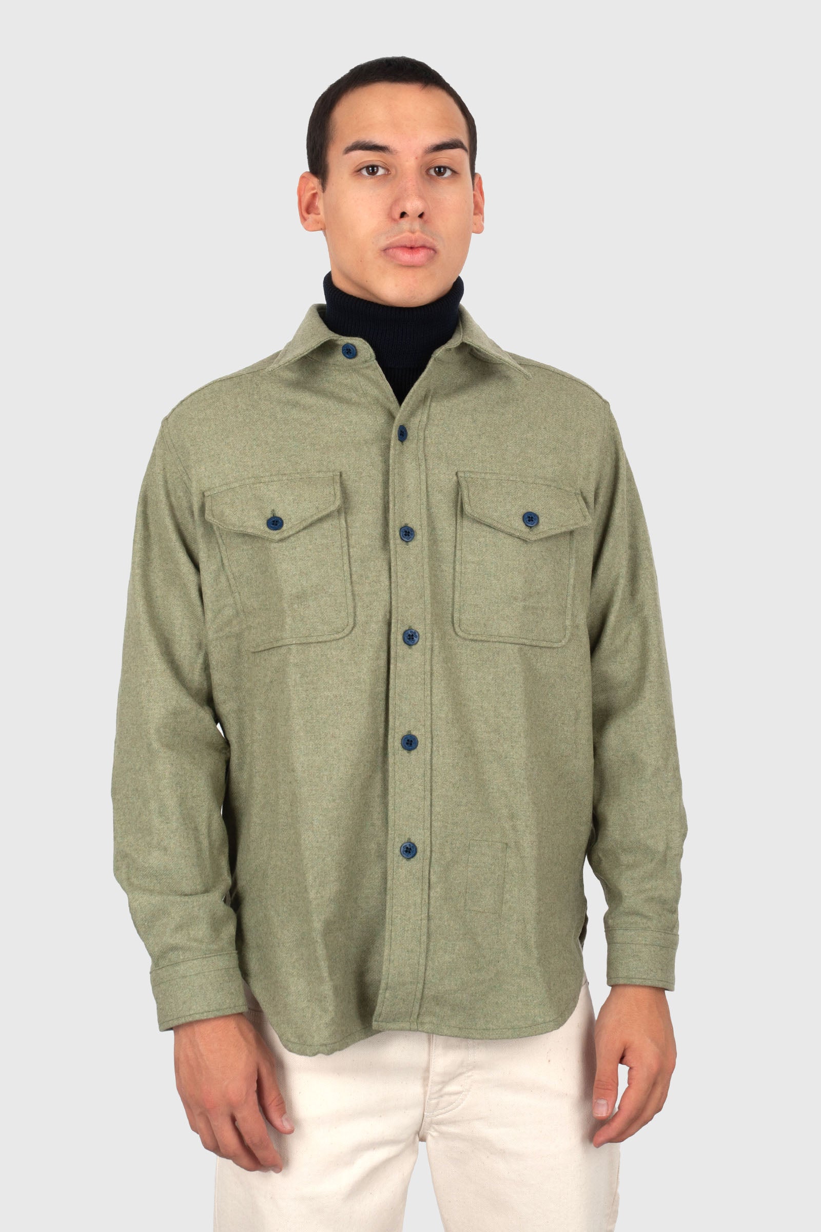 Fortela Overshirt Cpo Verde Chiaro Uomo - 3