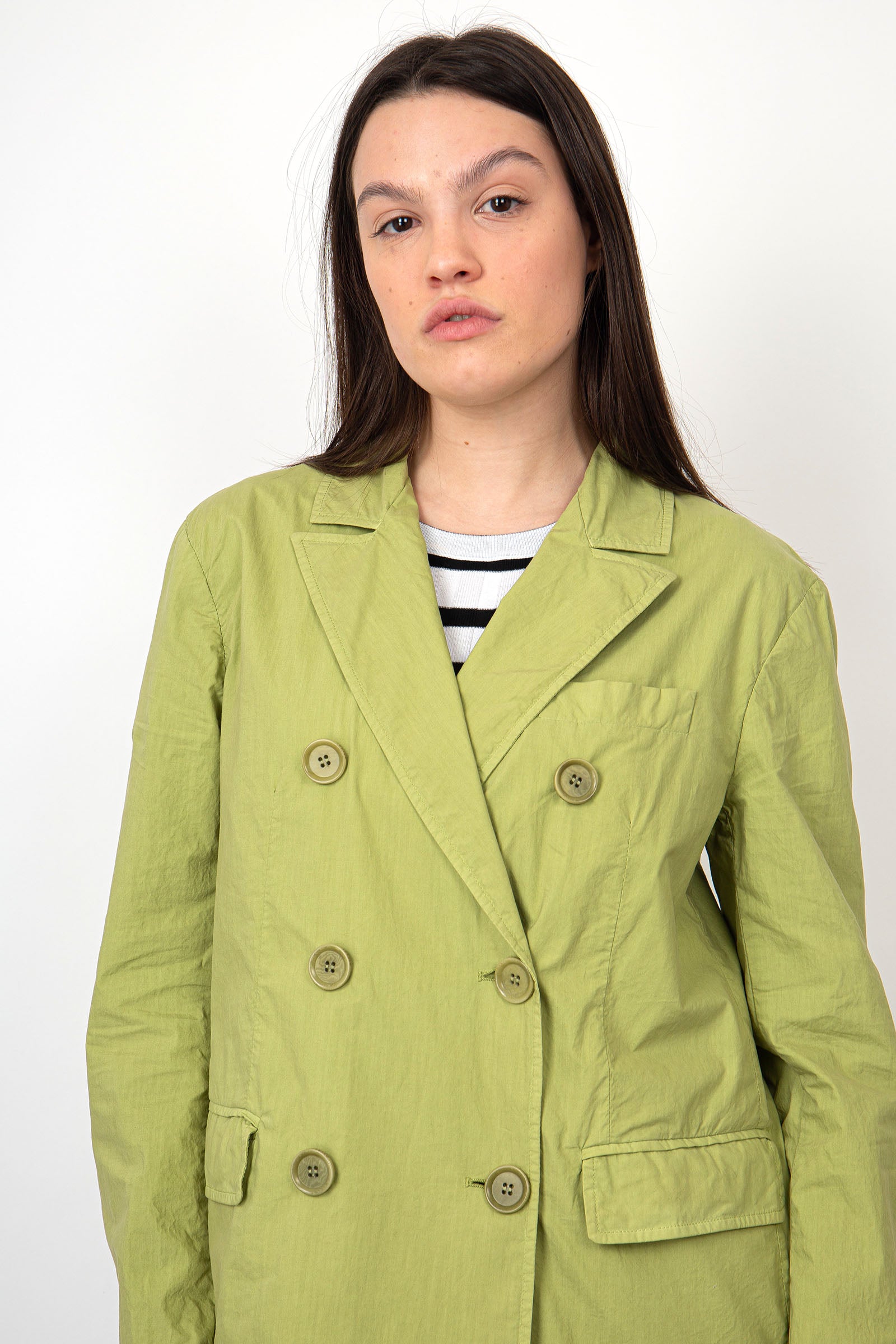 Aspesi Double Breasted Cotton Green Jacket - 1