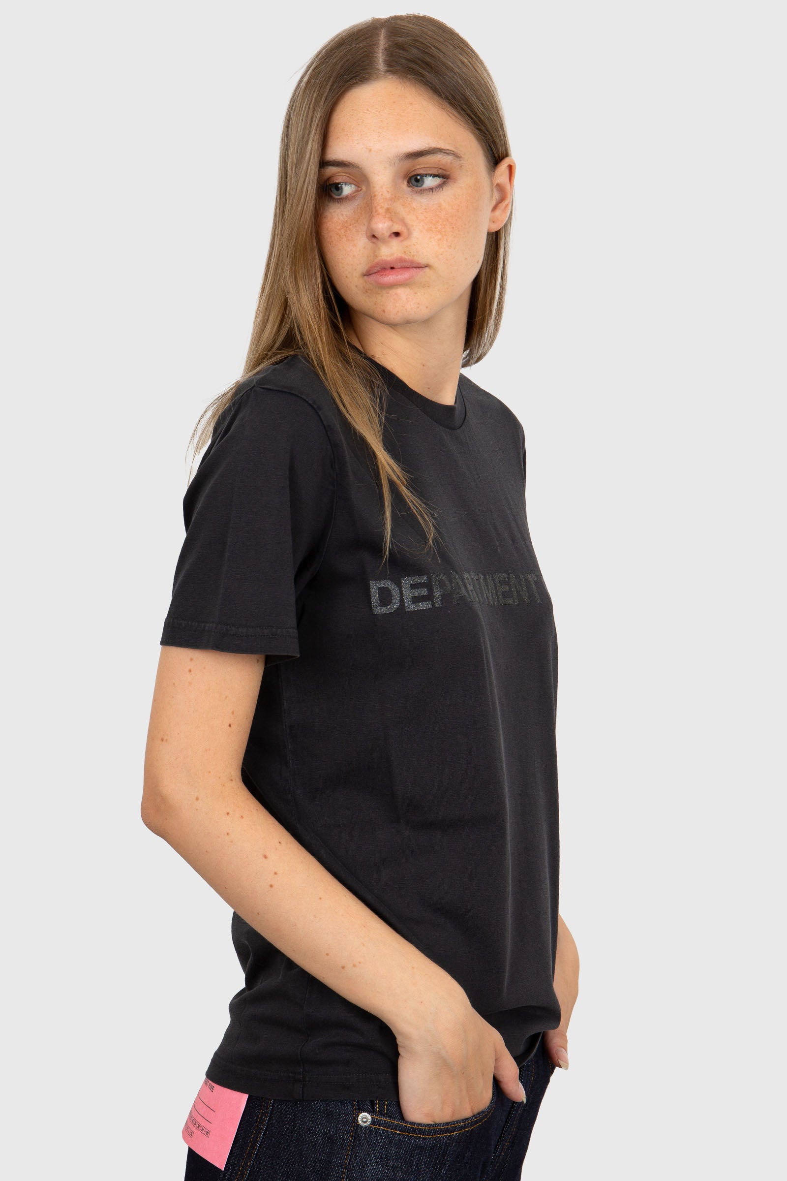 Department Five T-shirt Fleur Logo Glitter Nero Donna - 3