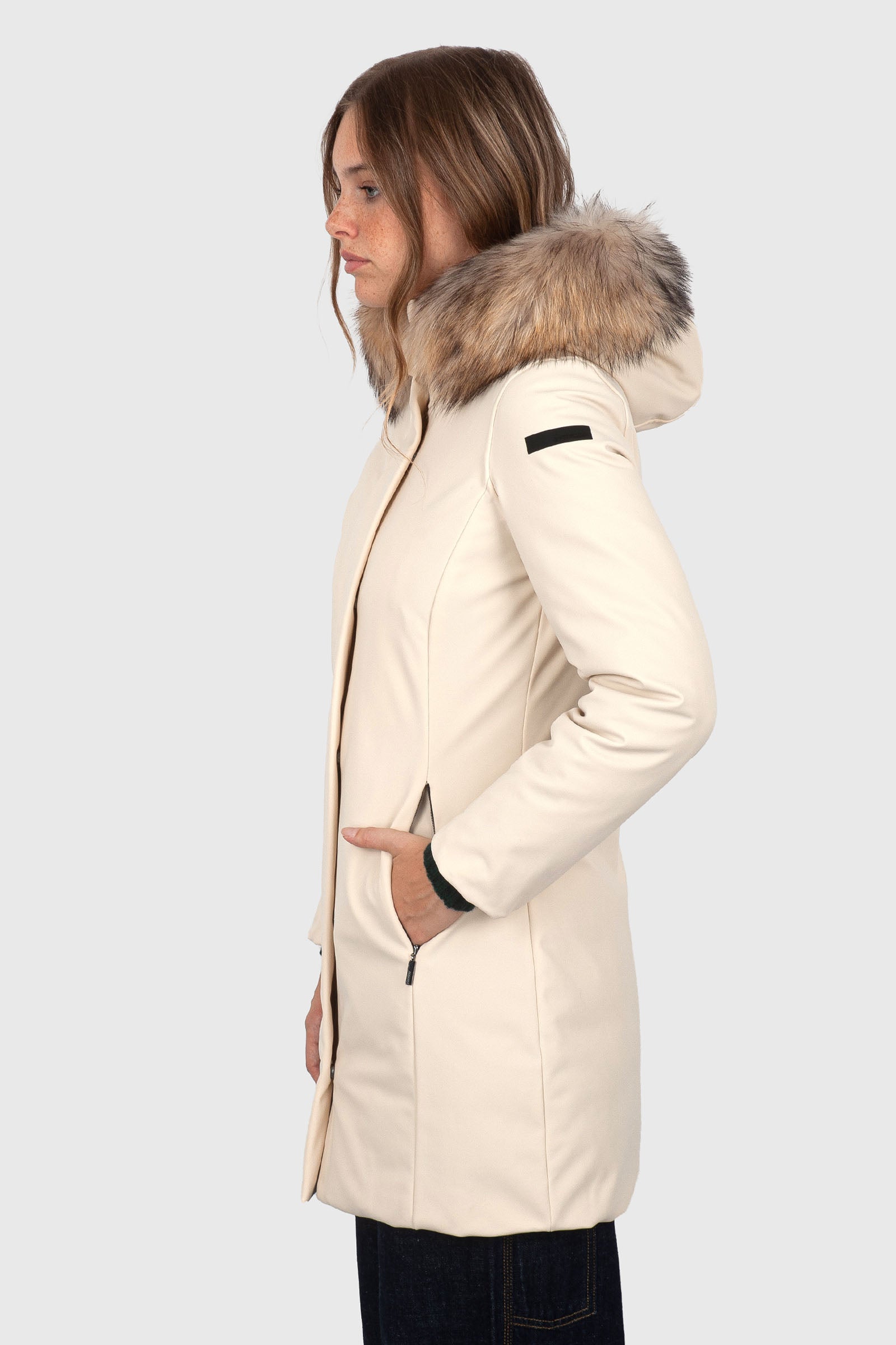 Rrd Piumino Winter Long Fur Wom Crema Donna - 3