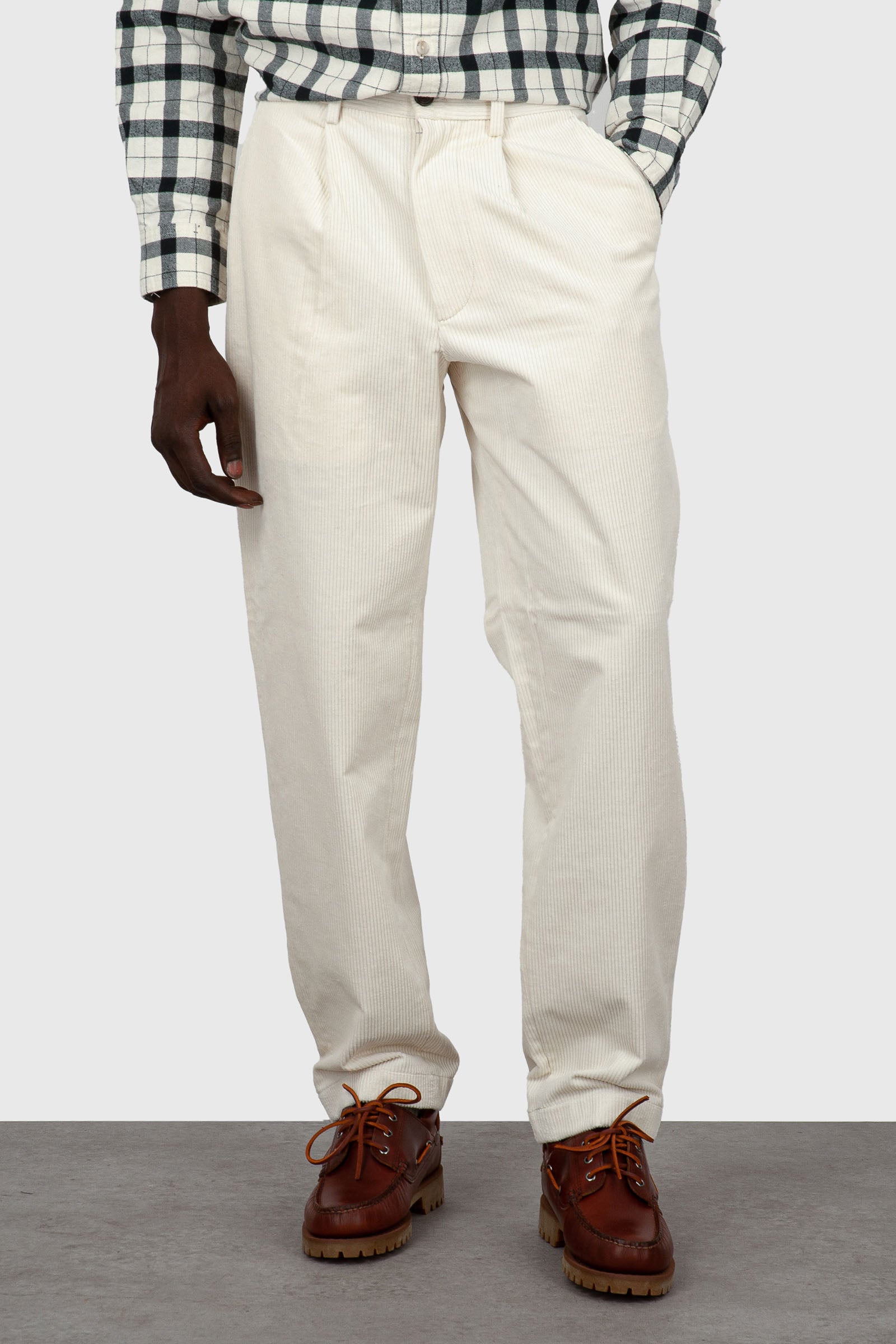 Department Five Pantalone Gin Pence In Velluto Bianco Off Uomo - 1