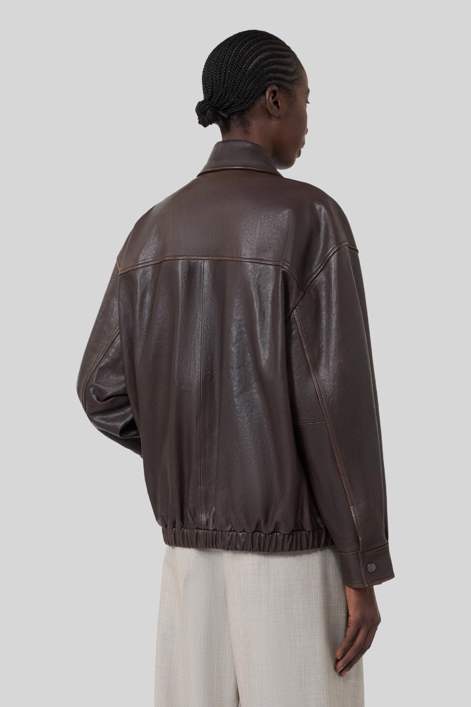 Max Mara Weekend Bomber In Nappa Cose Testa Di Moro Donna - 4