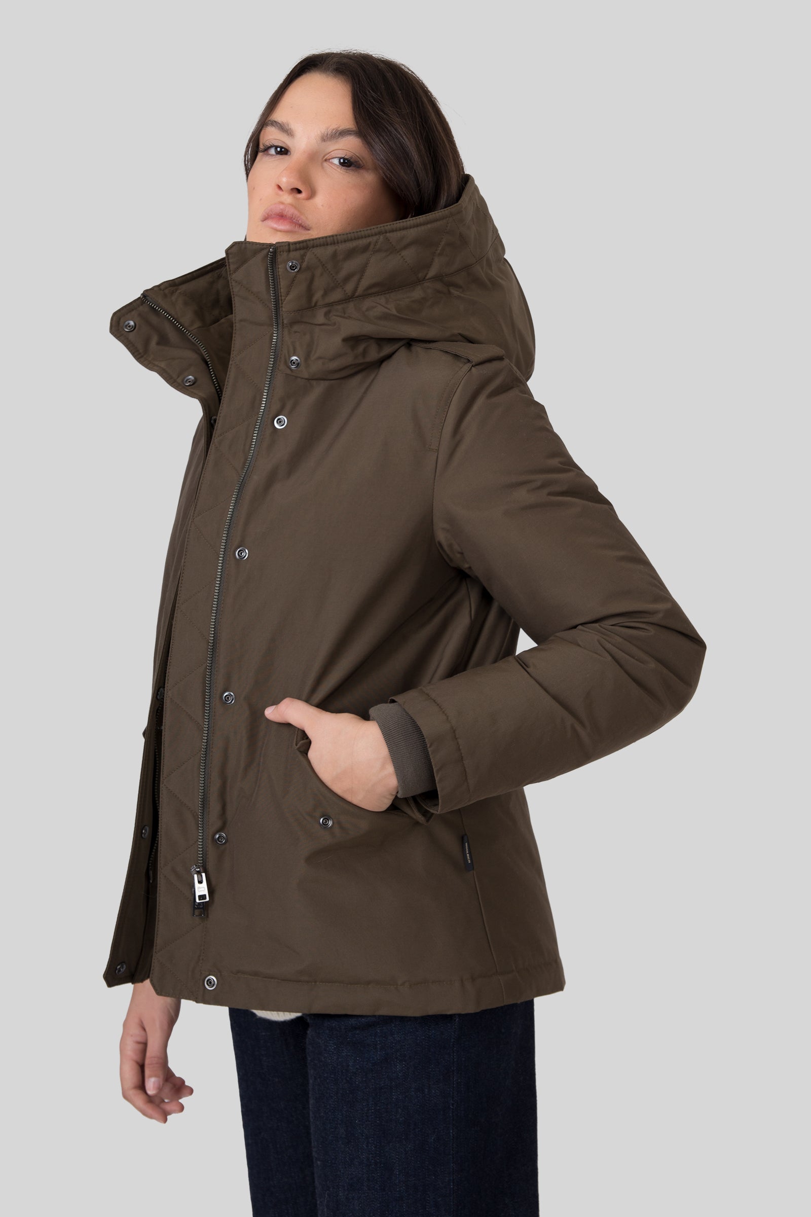 Woolrich Military Jacket Verde Scuro Donna - 2