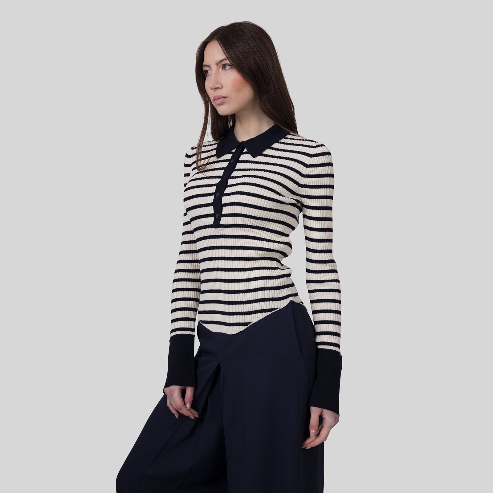 Semicouture Polo Aida Beige/blu Donna - 8