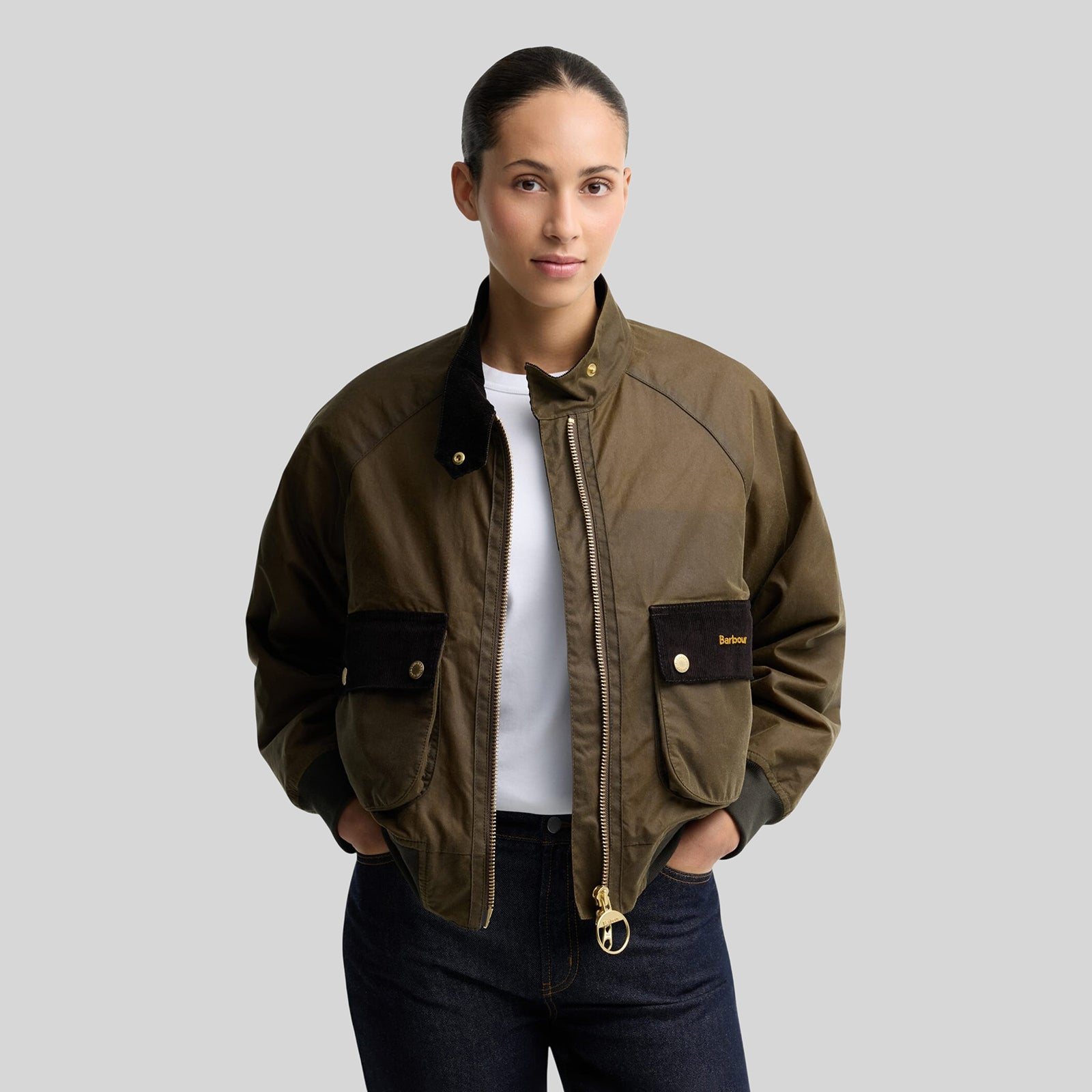 Barbour Ivibridge Wax Jacket Verde Donna - 5