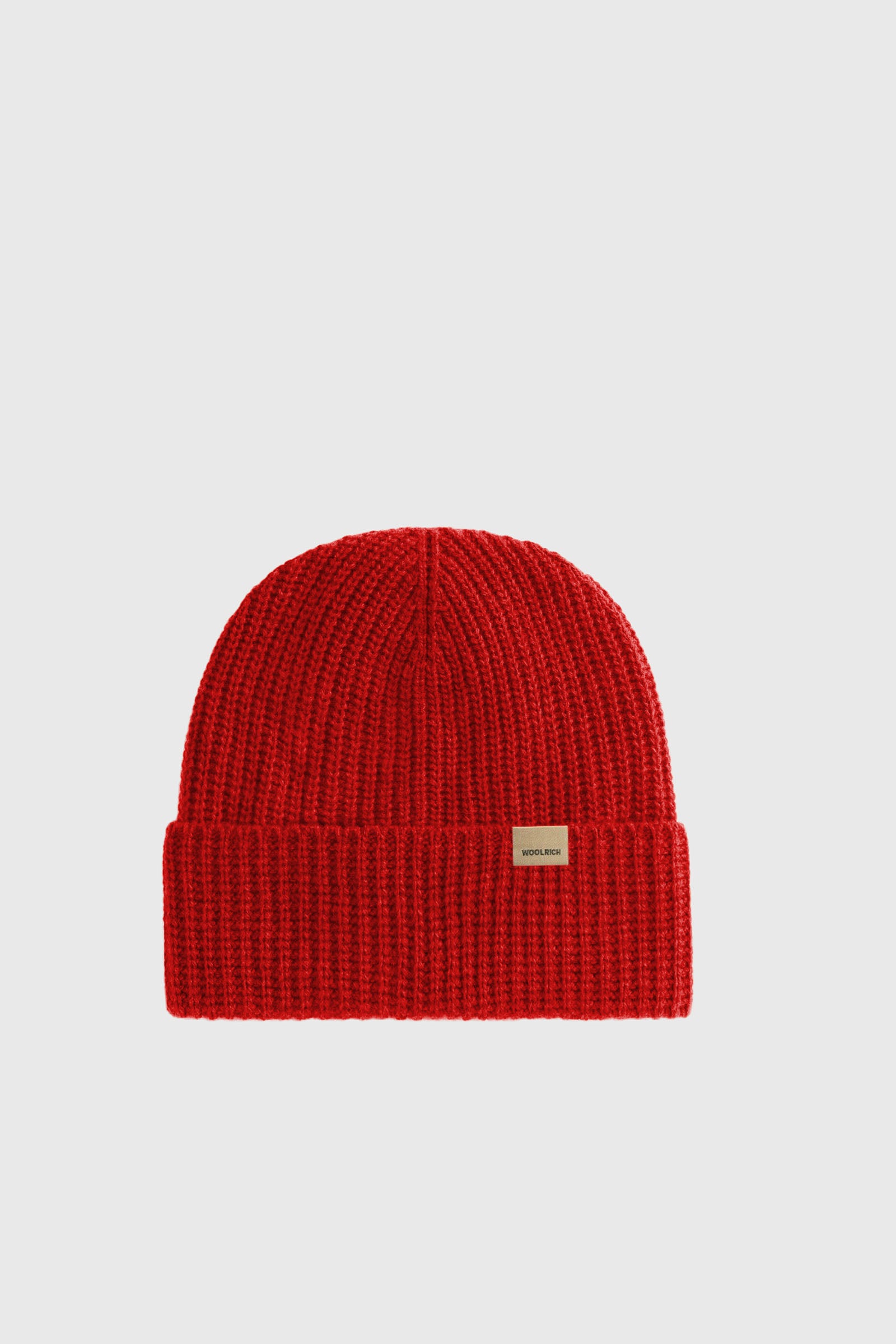 Woolrich Knitted Ribbed Beanie Rosso Unisex - 1