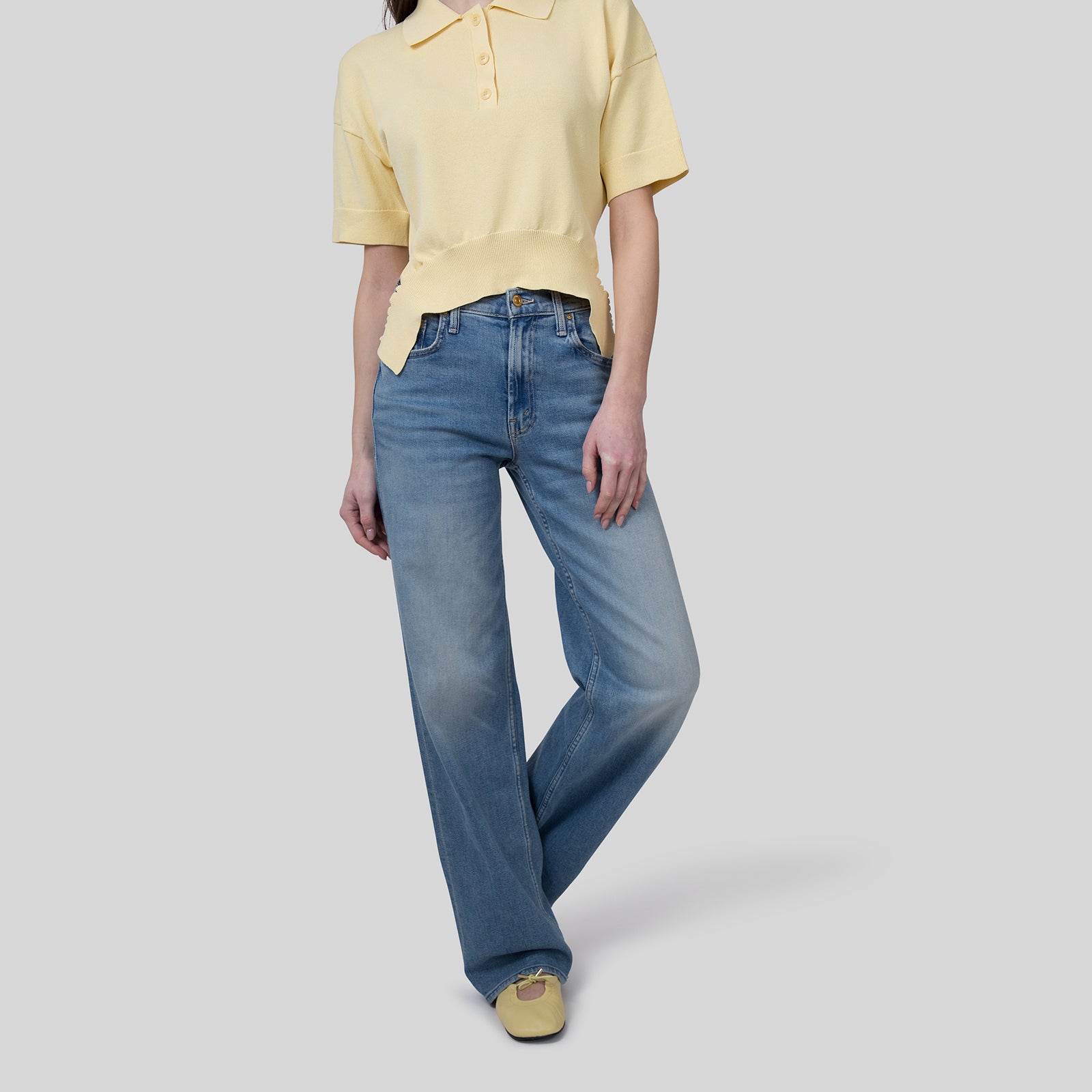 Mother Jeans The Snipper Zip Sneak Denim Chiaro Donna - 7