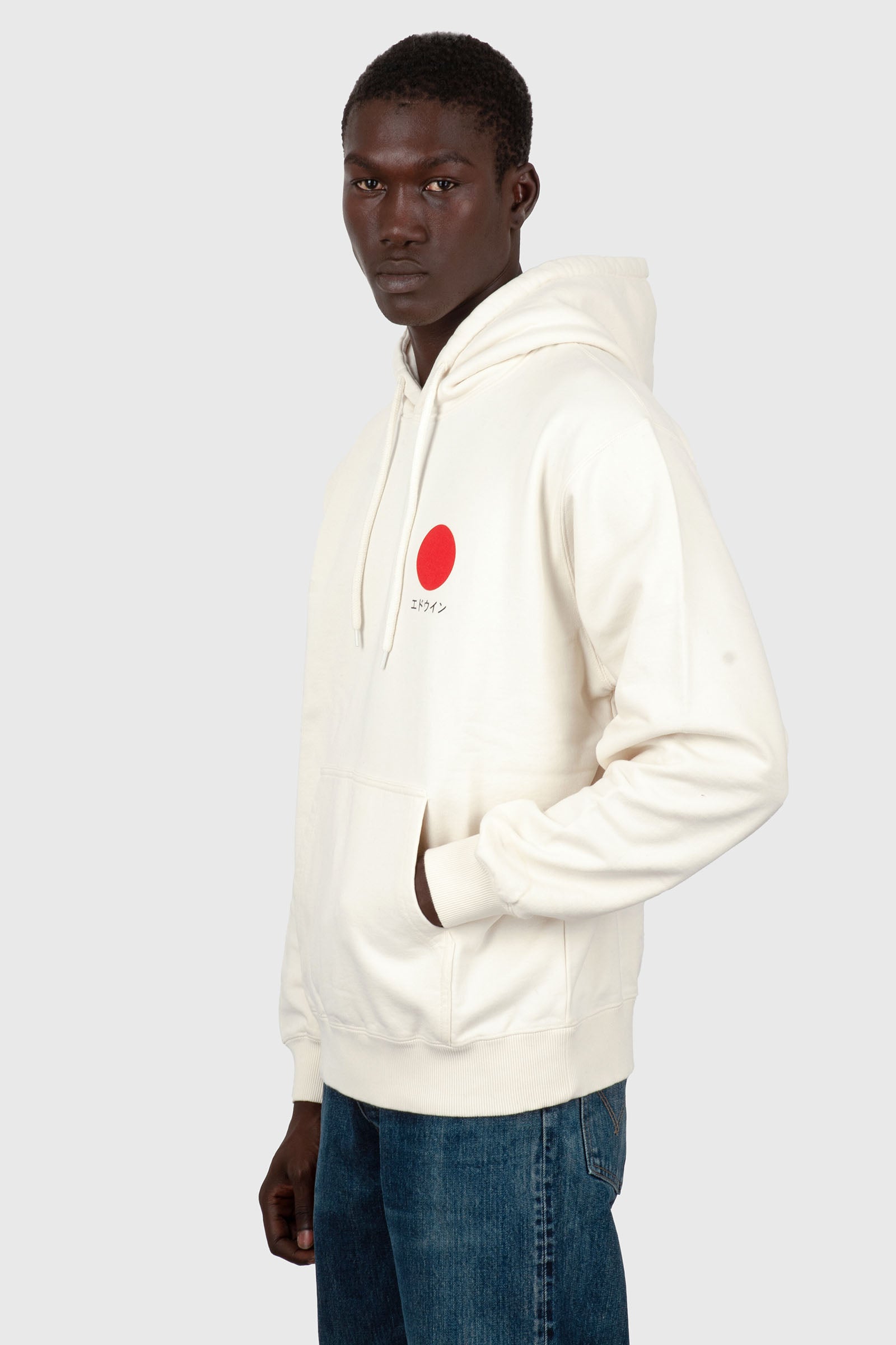 Edwin Felpa Japanese Sun Hoodie Bianco Off Uomo - 4