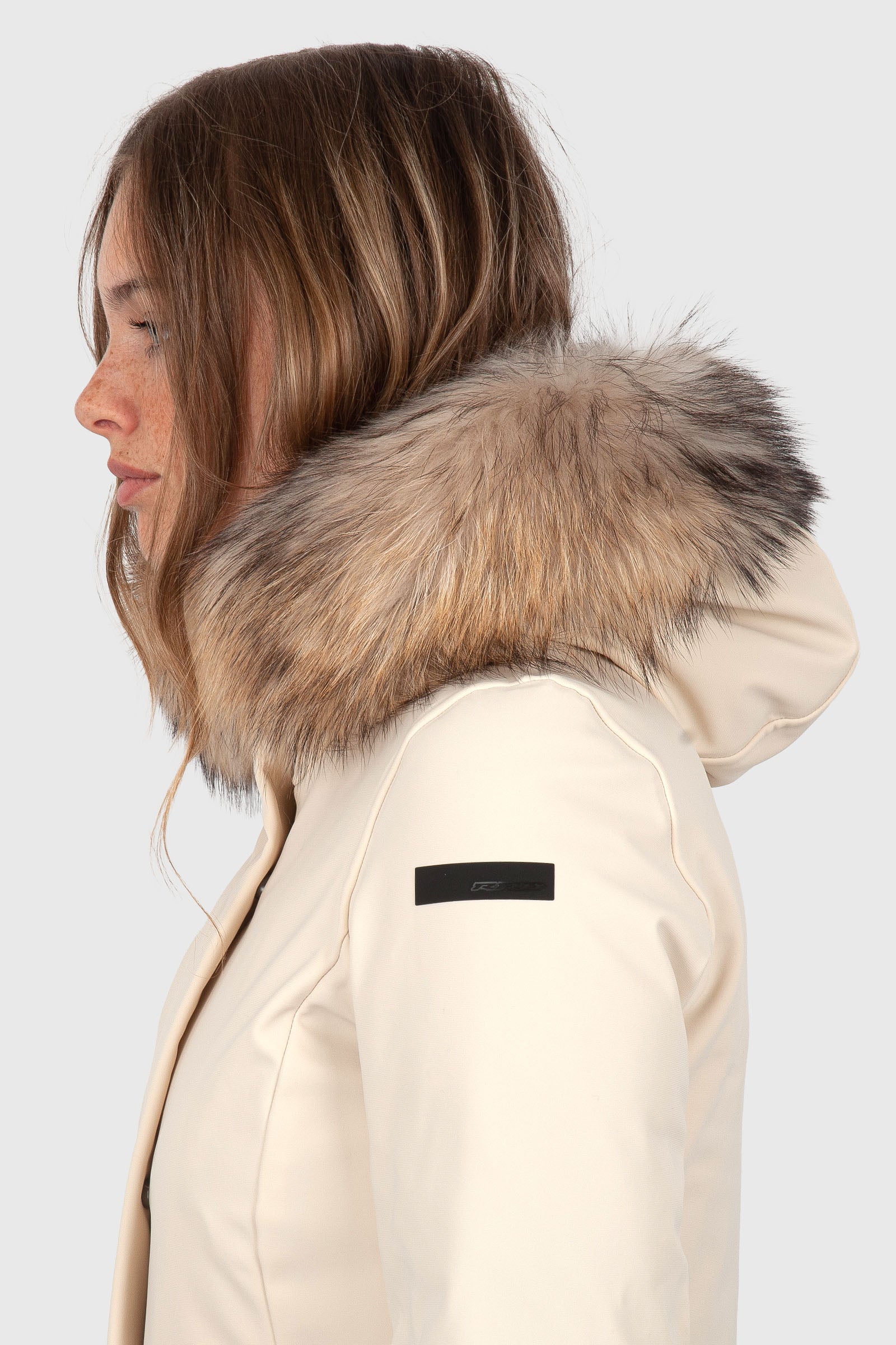 Rrd Piumino Winter Long Fur Wom Crema Donna - 5