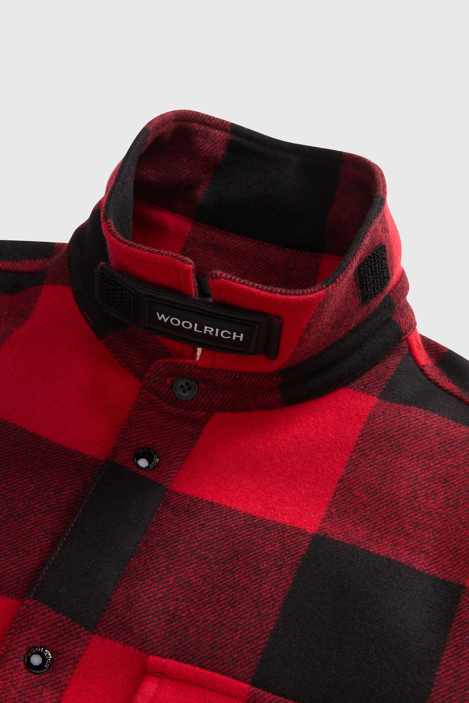 Woolrich Overshirt Alaskan Wool Check Nero/rosso Uomo - 7