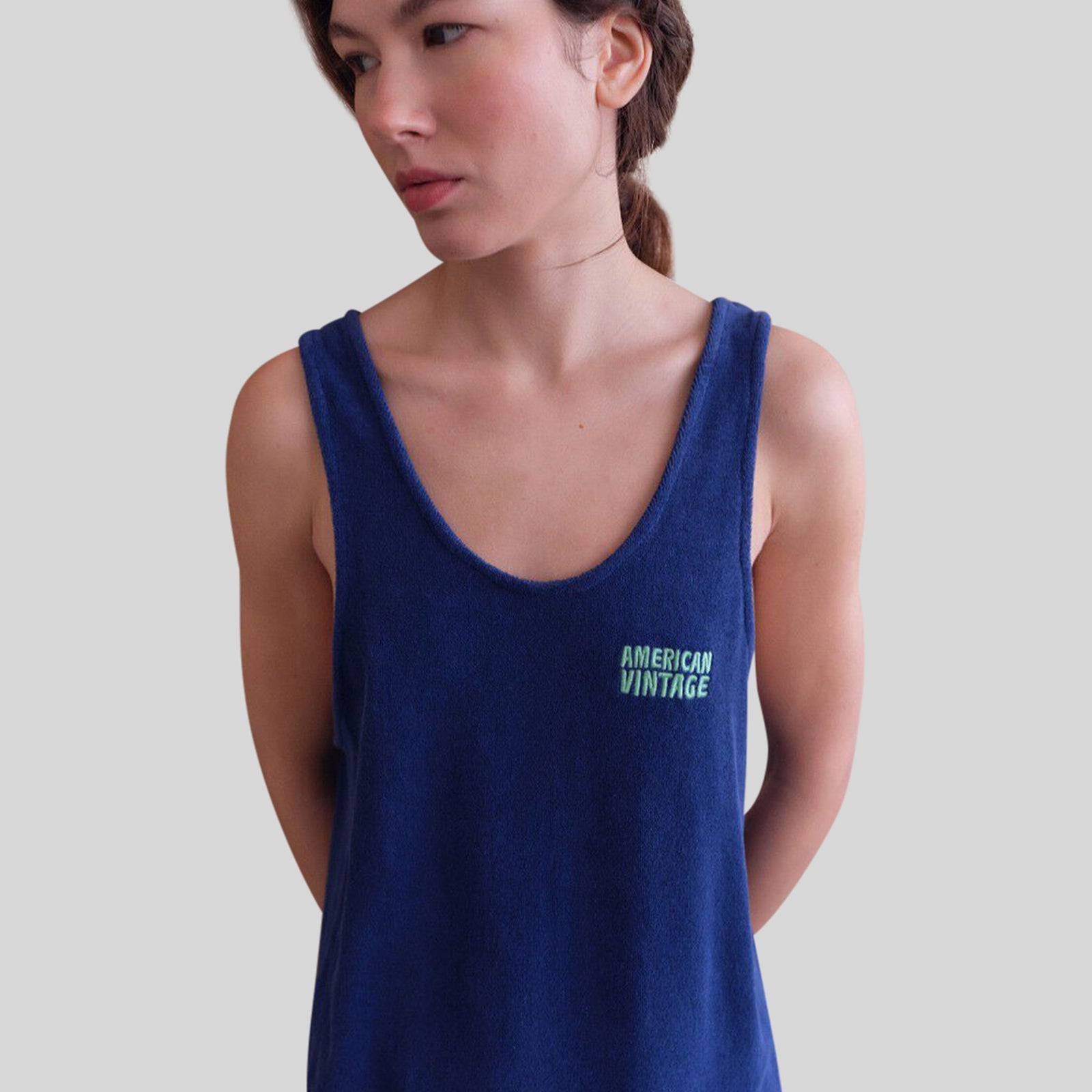 American Vintage Abito Fuxow Blu China Donna - 5