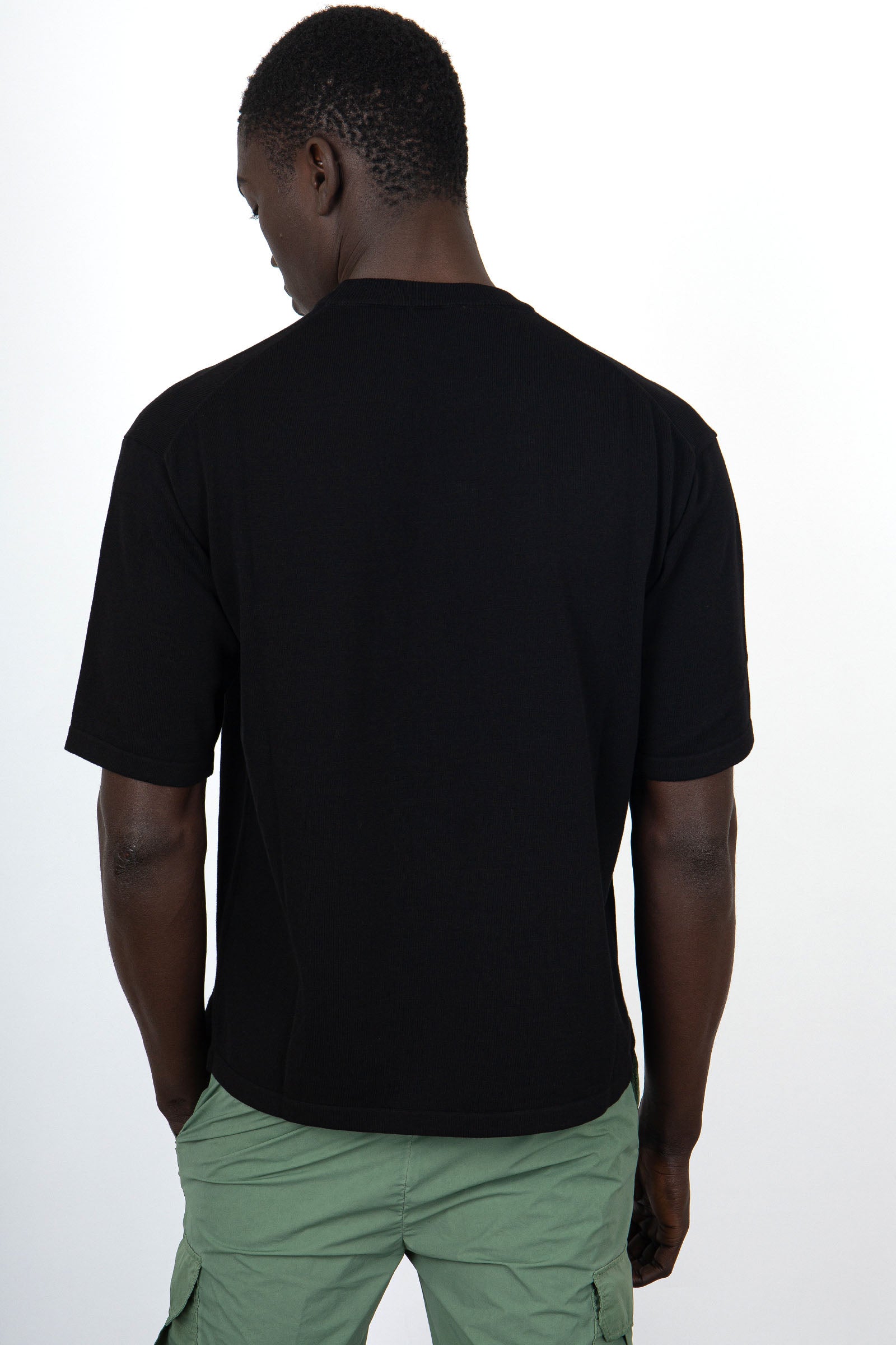 Roberto Collina Black Cotton Boxy Knit T-shirt - 4