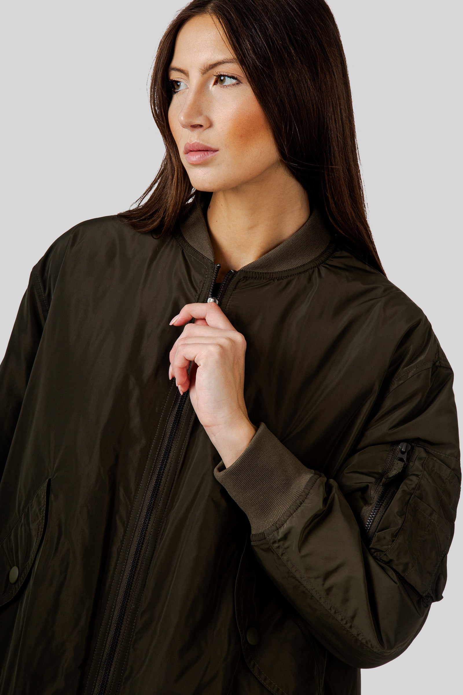 Aspesi Bomber In Tessuto Tecnico Con Ovatta Thermore® Verde Militare Donna - 4