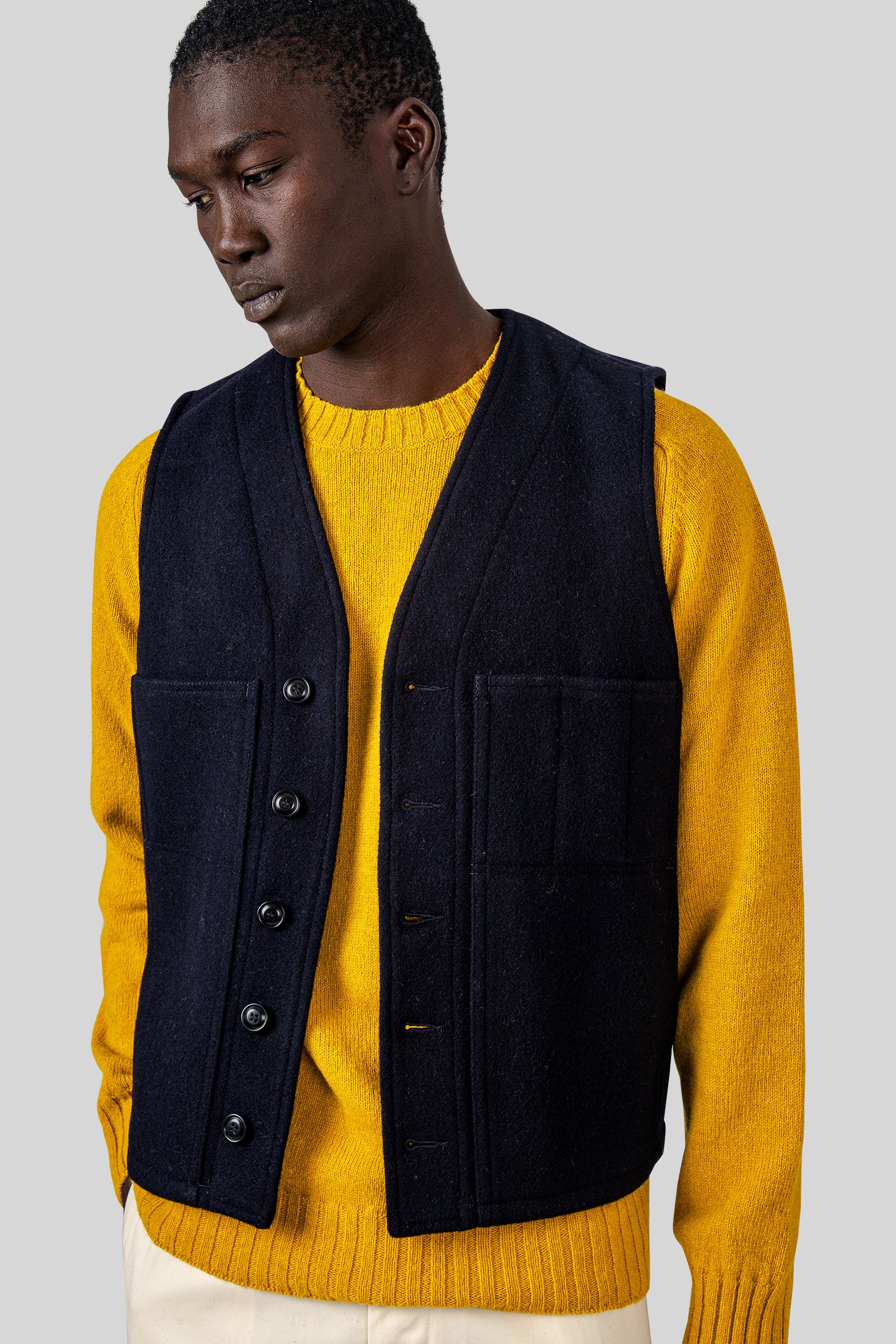 Filson Mackinaw Wool Vest Blu Navy Uomo - 1