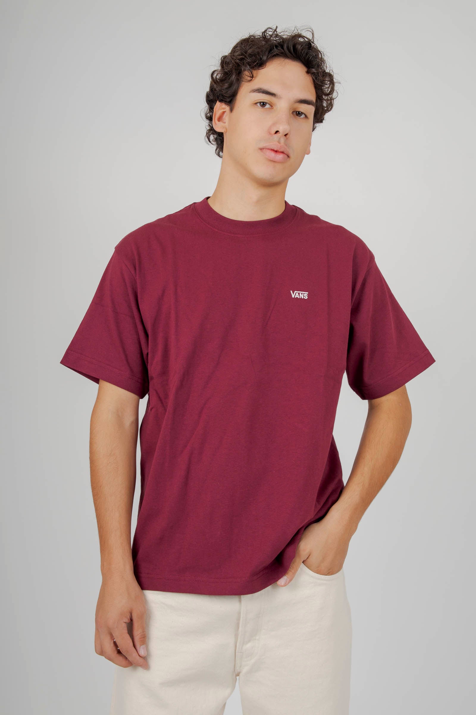 Vans "off The Wall" T-shirt Left Chest Ii Bordeaux Uomo - 1