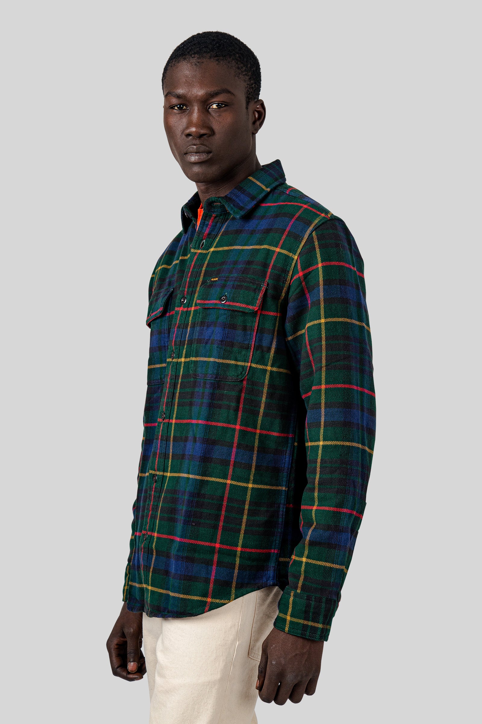 Filson Vintage Flannel Work Shirt Verde/blu Uomo - 4