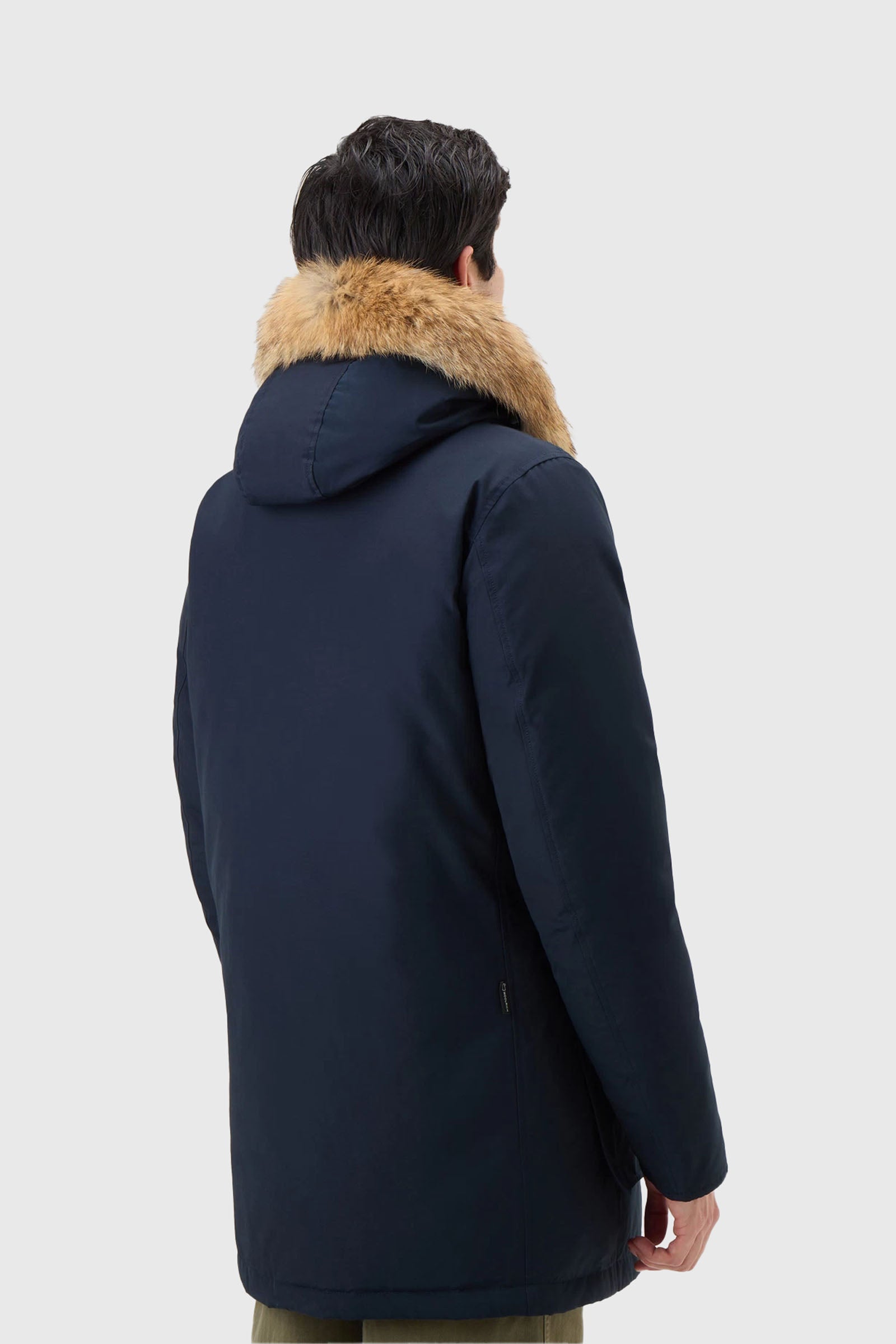 Woolrich Arctic Parka In Ramar Cloth Con Pelliccia Removibile Blu Uomo - 3