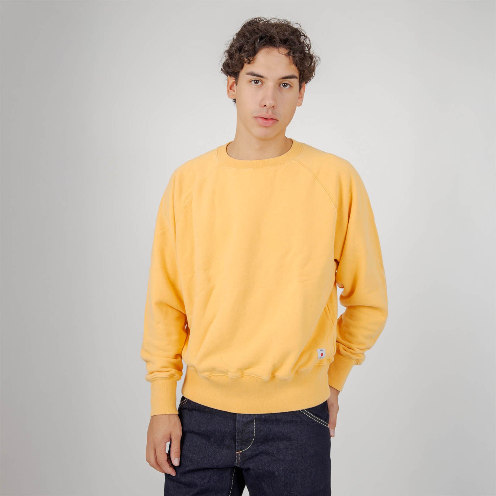 Edwin Felpa Raglan Crew Japan Giallo Uomo - 8