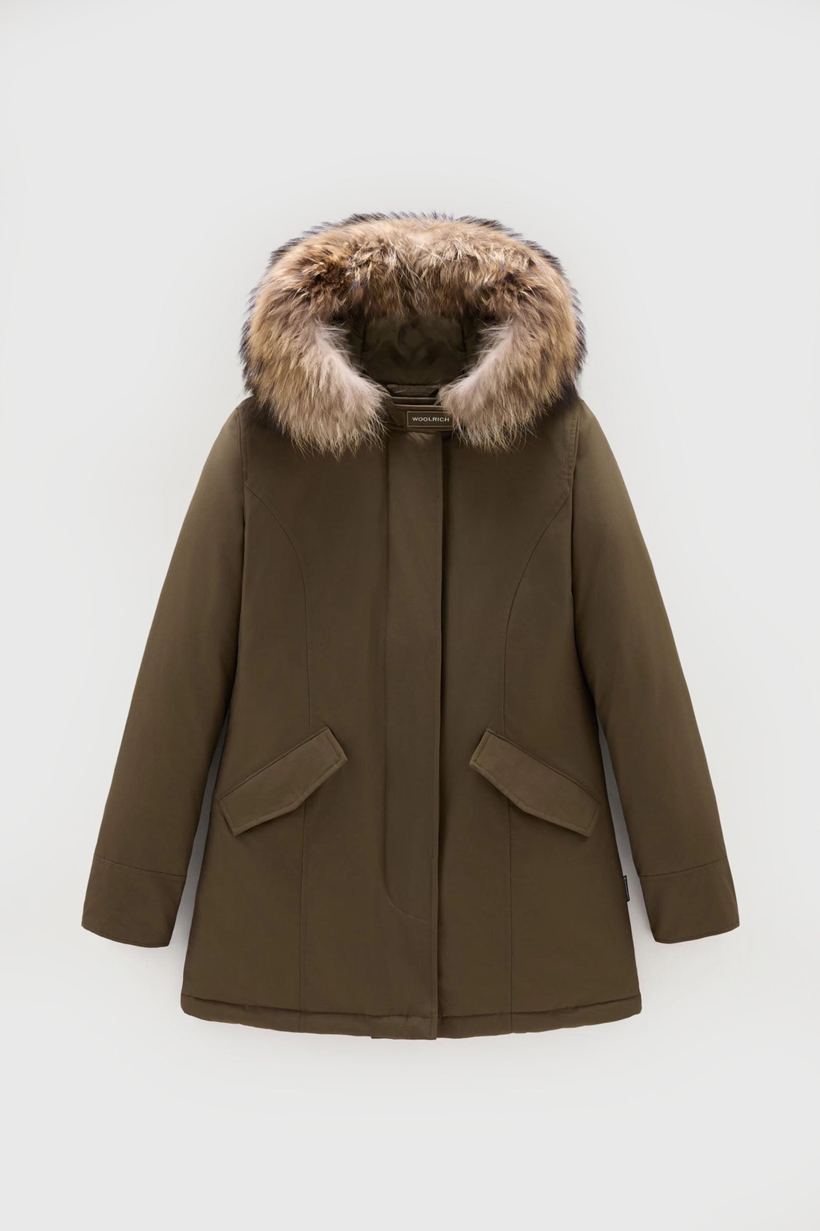 Woolrich Arctic Raccoon Parka Verde Militare Donna - 4