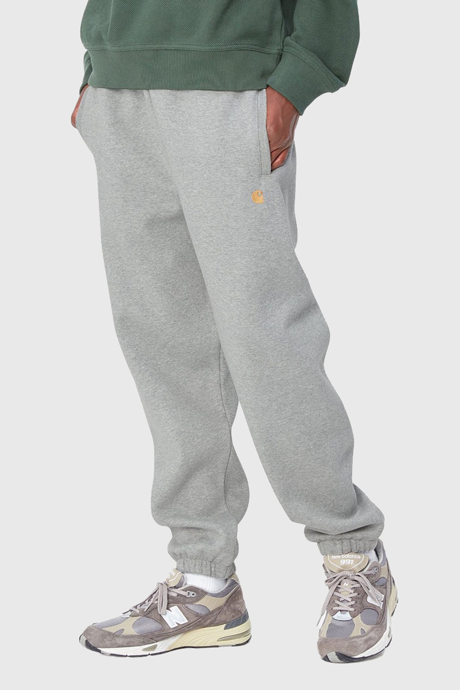 Carhartt Wip Chase Sweat Pant Grigio Chiaro Uomo - 2