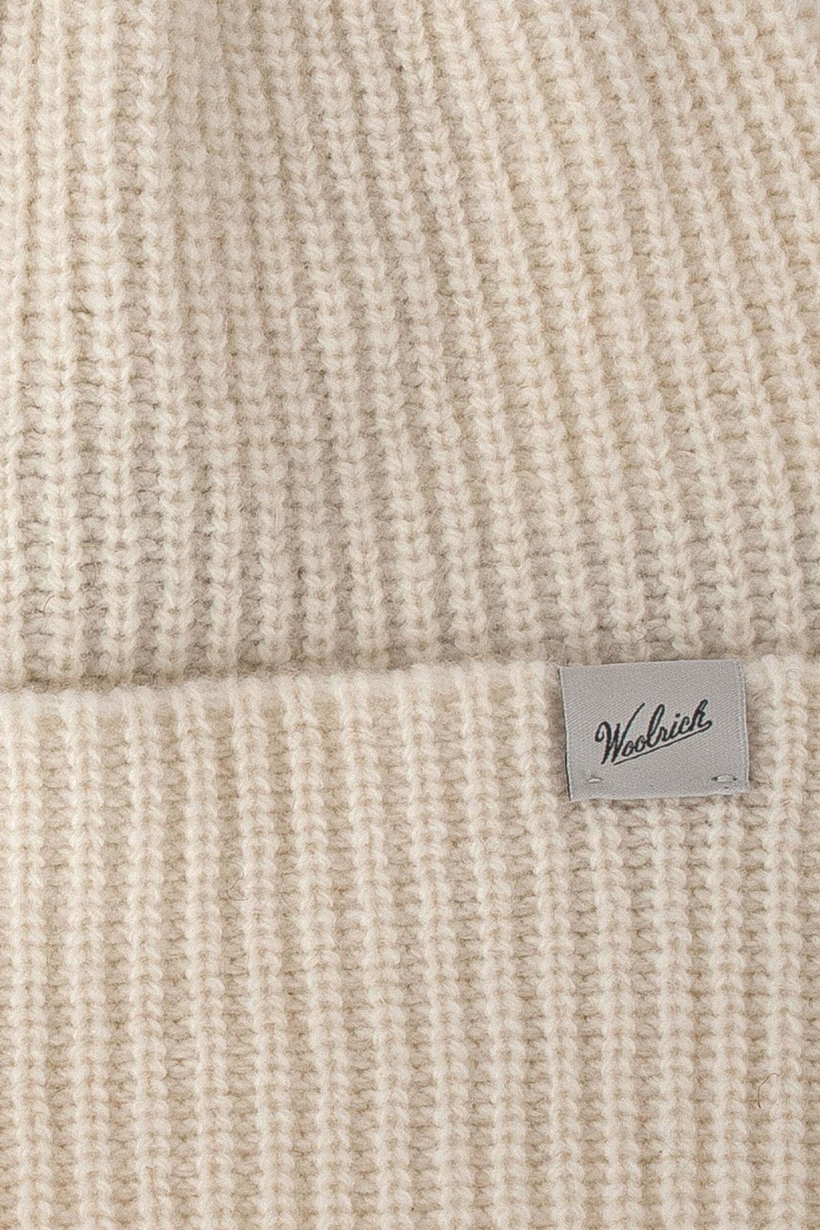 Woolrich Knitted Ribbed Beanie Crema Unisex - 2