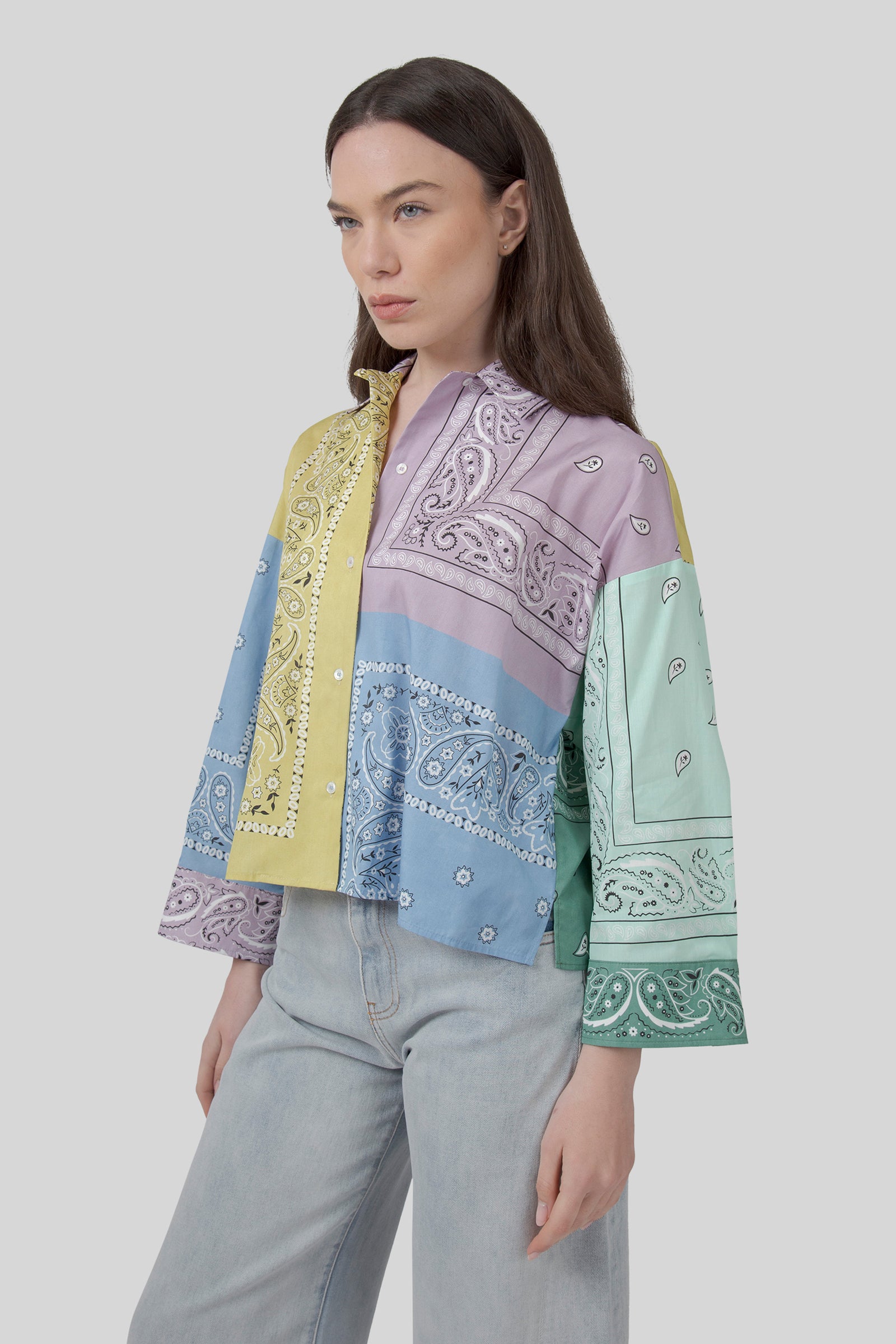 Lampone Patch Bandana Poplin Shirt - 3
