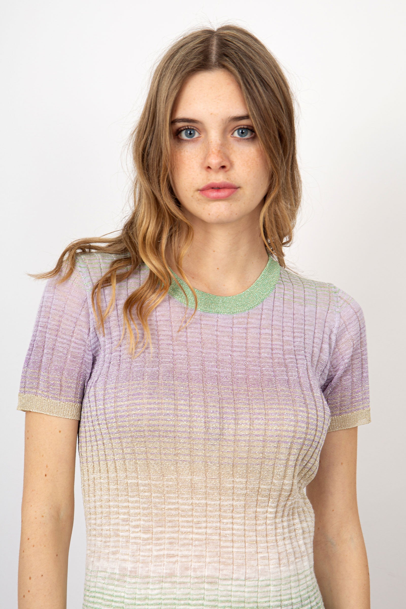 Roberto Collina Crew Neck Lurex/Linen Multicolor Sweater - 5