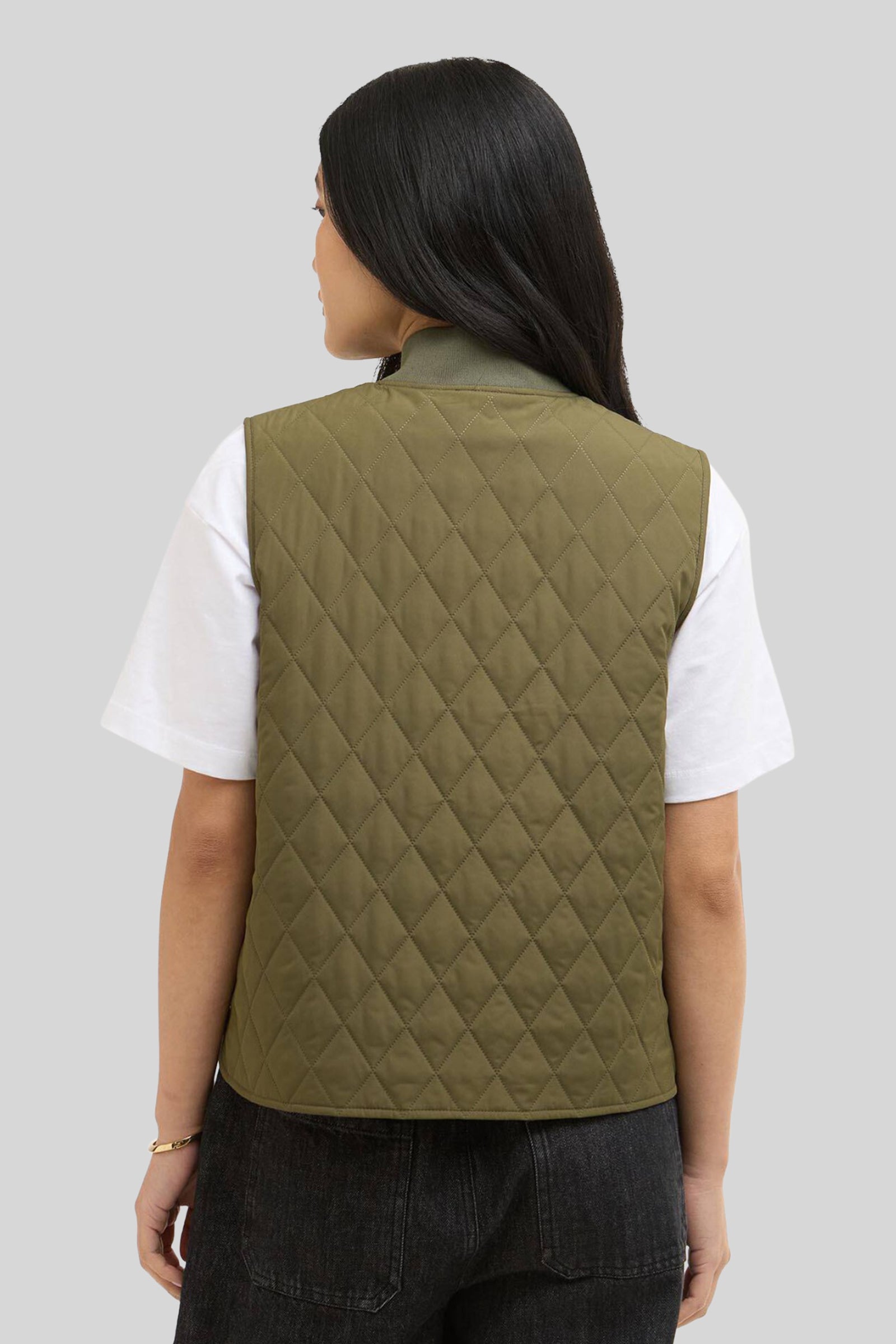 Barbour Gilet Roeburn Verde Donna - 4