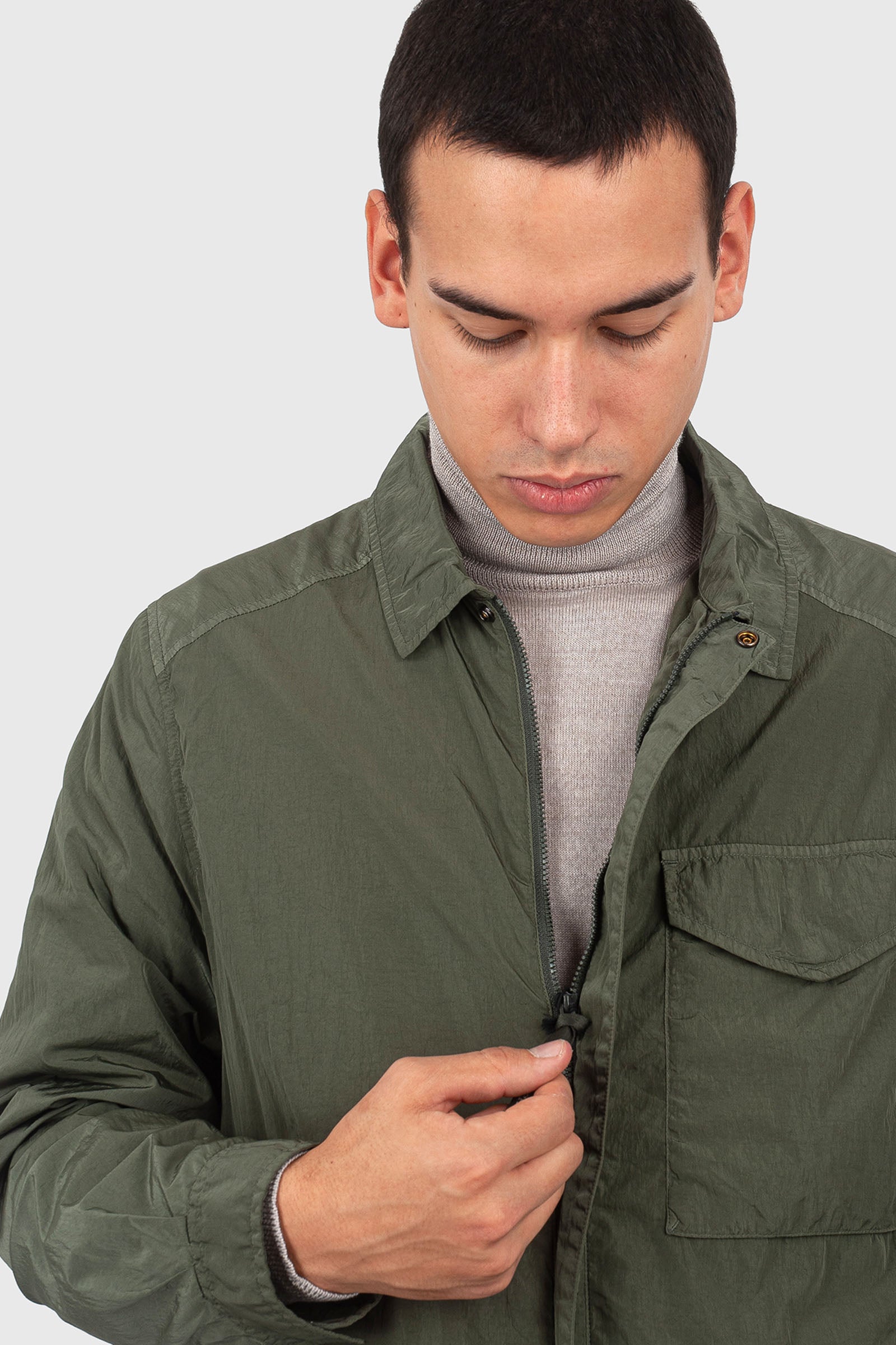 C.p. Company Overshirt Chrome-r Lens Verde Militare Uomo - 6