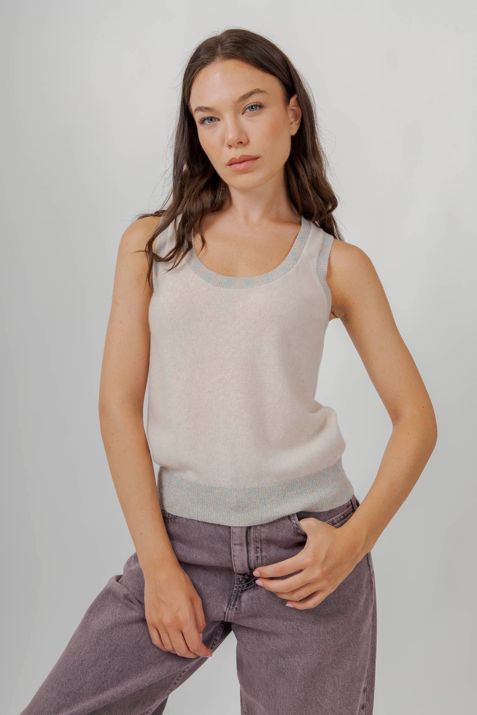 Absolut Cashmere Canotta Rosa Chiaro Donna - 1