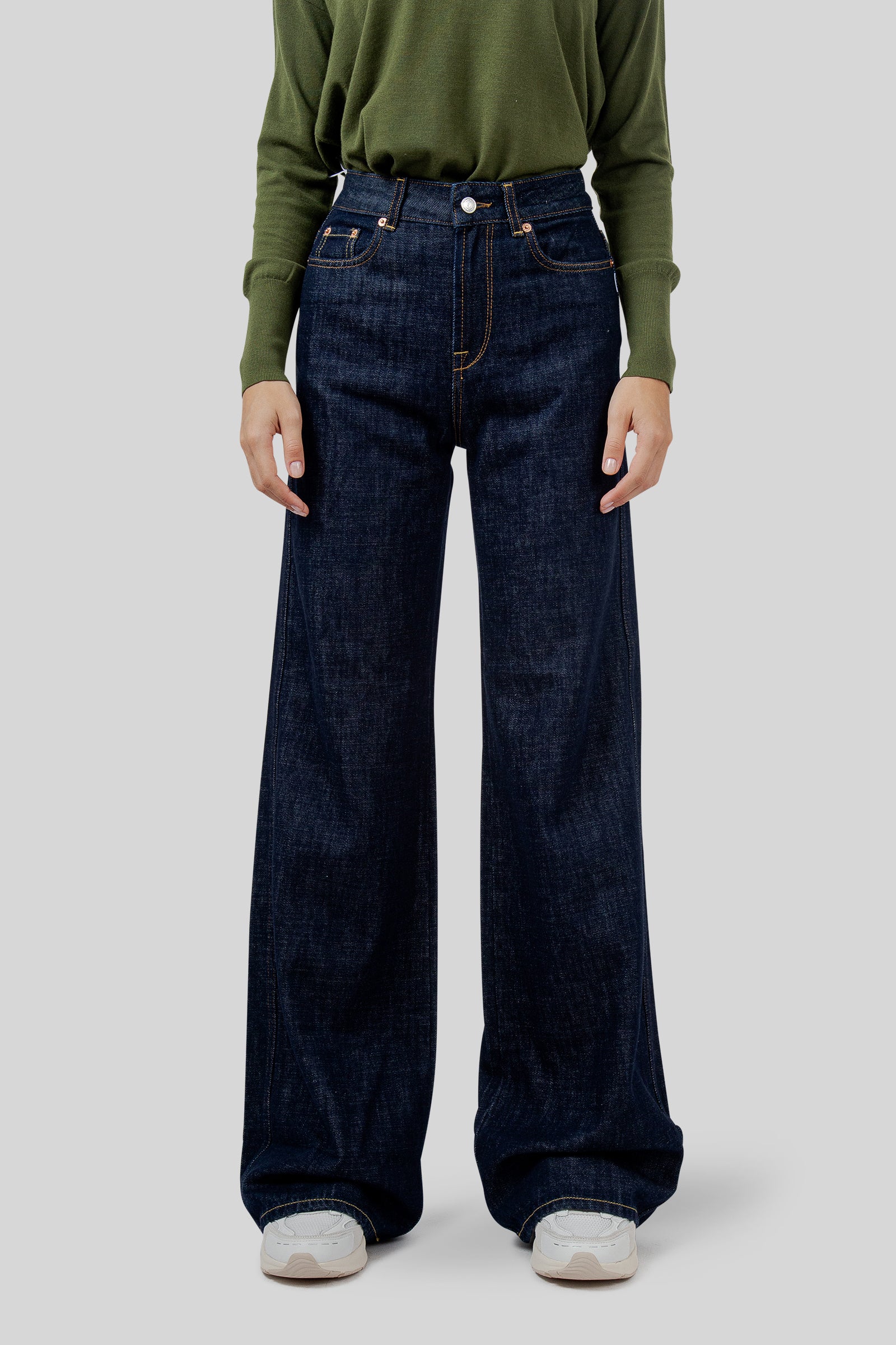 Department Five Jeans Pretender Wide Leg Blu Scuro Donna - 3