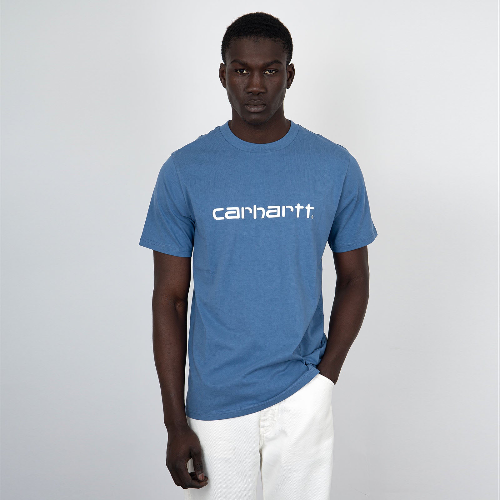 Carhartt WIP T-Shirt Short Sleeve Script Cotone Azzurro - 6
