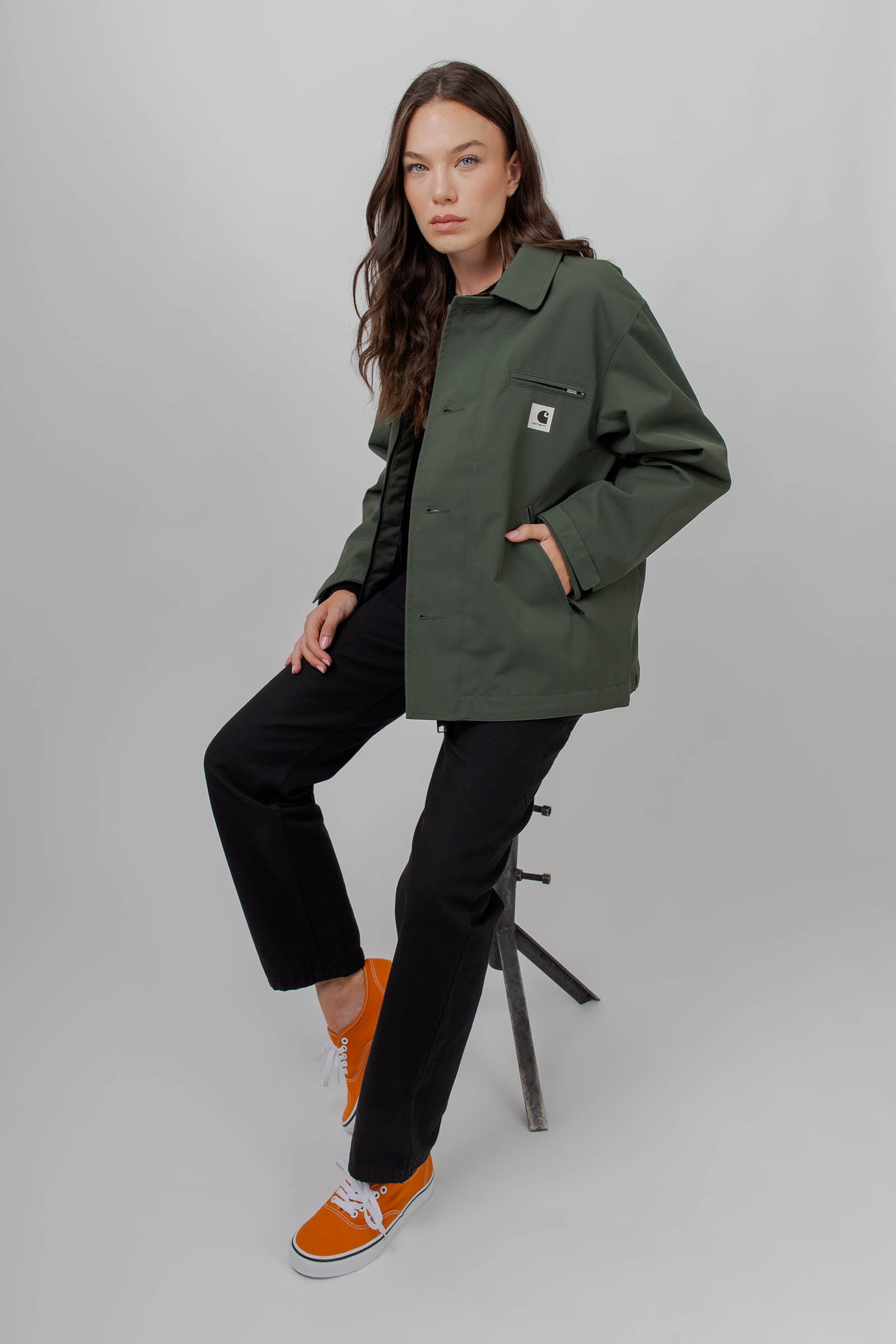 Carhartt Wip W' Barnett Jacket Verde Militare Donna - 7
