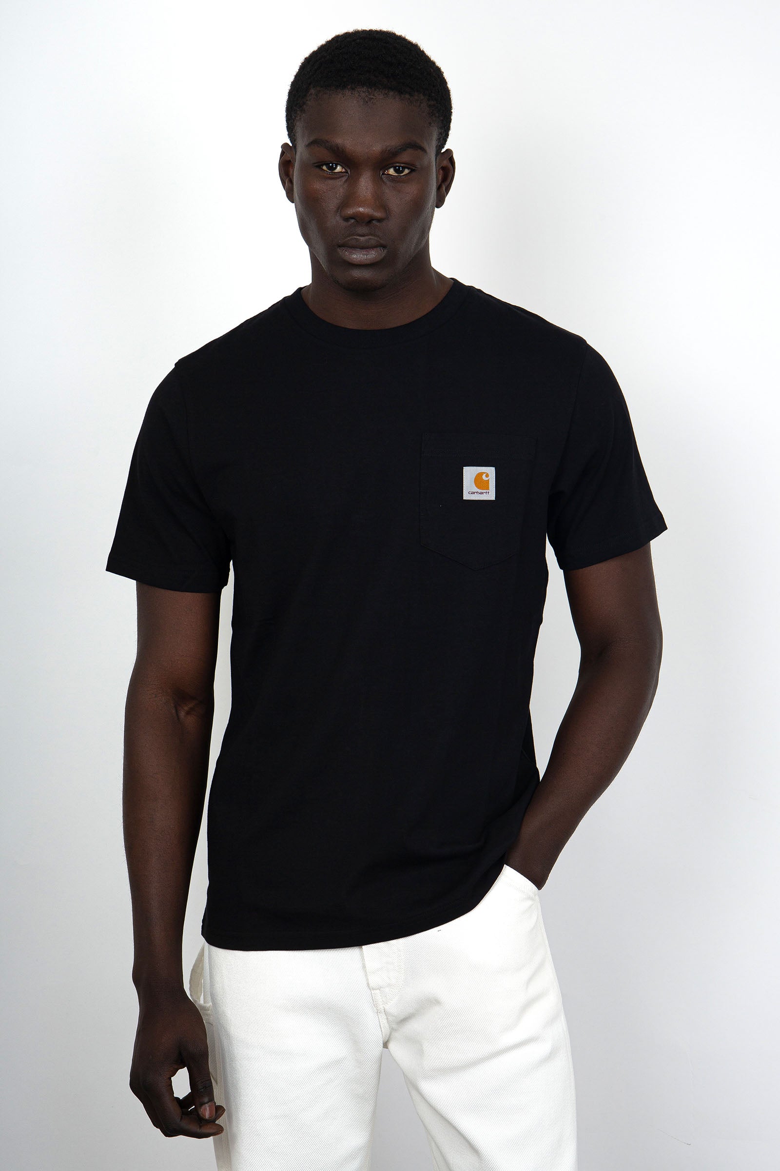 Carhartt WIP Short Sleeve Pocket Cotton T-Shirt Black - 1
