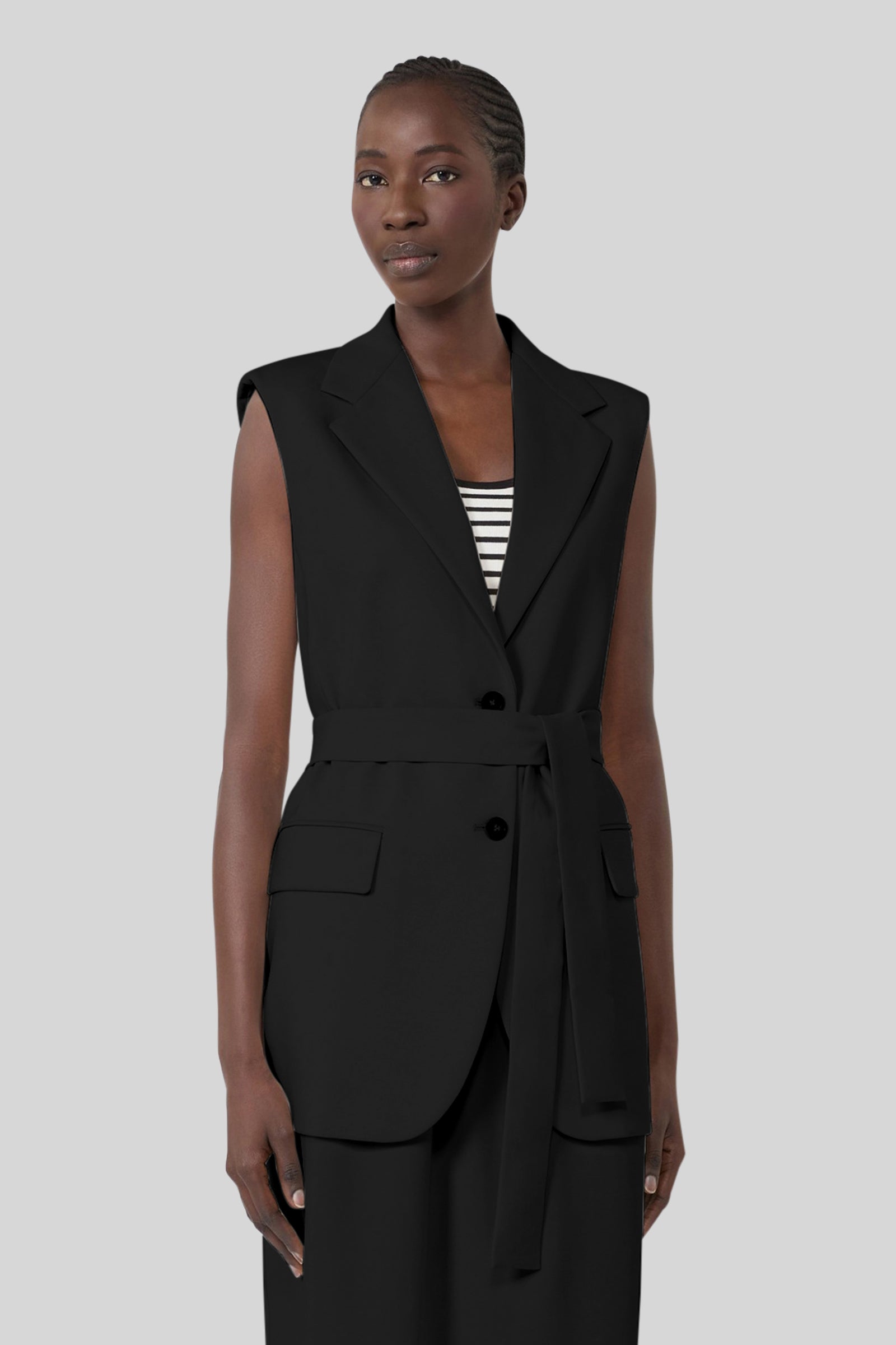 Max Mara Weekend Gilet In Jersey Milano Fiore Nero Donna - 2