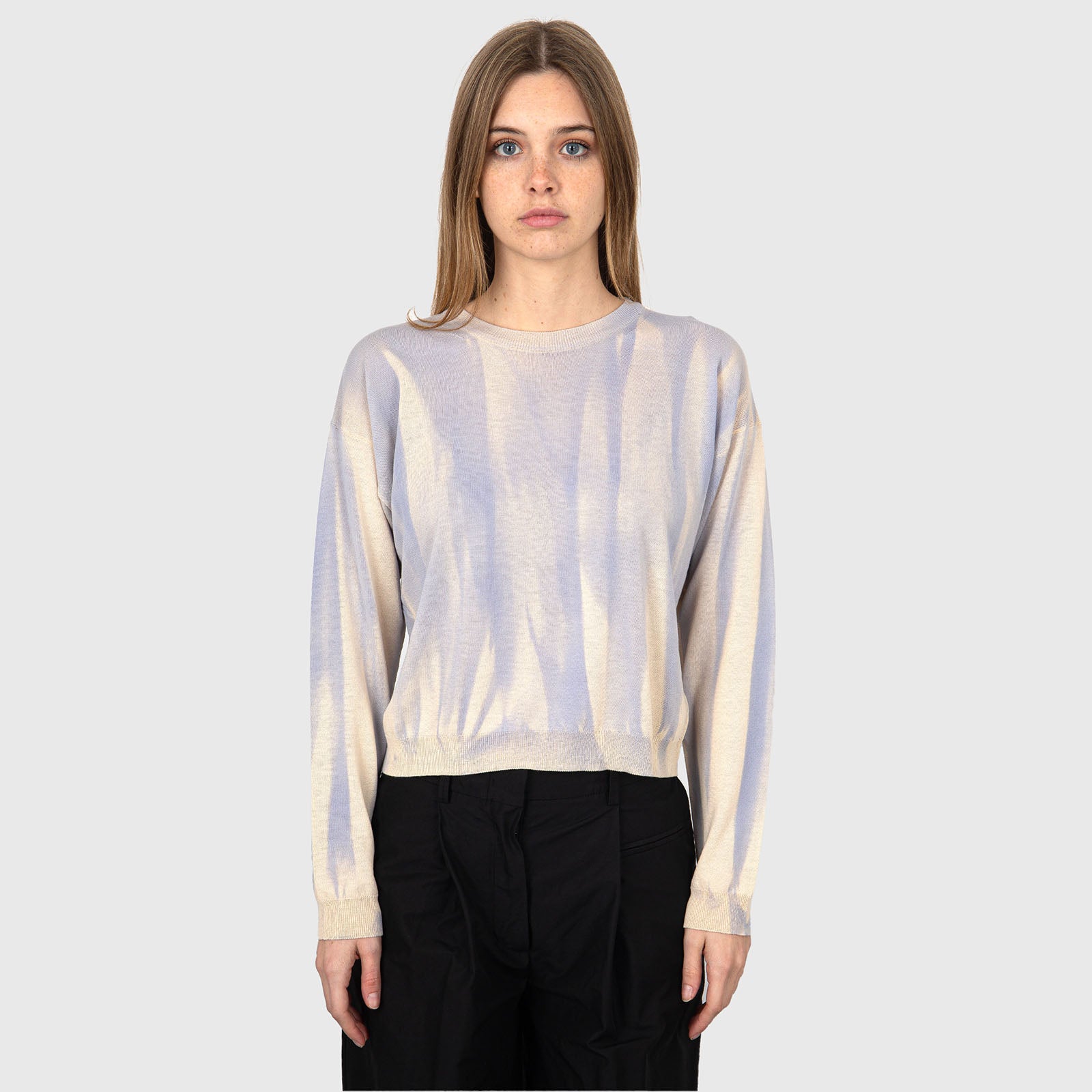 Grifoni Gradient Crewneck Sweater Lilac Cotton - 6